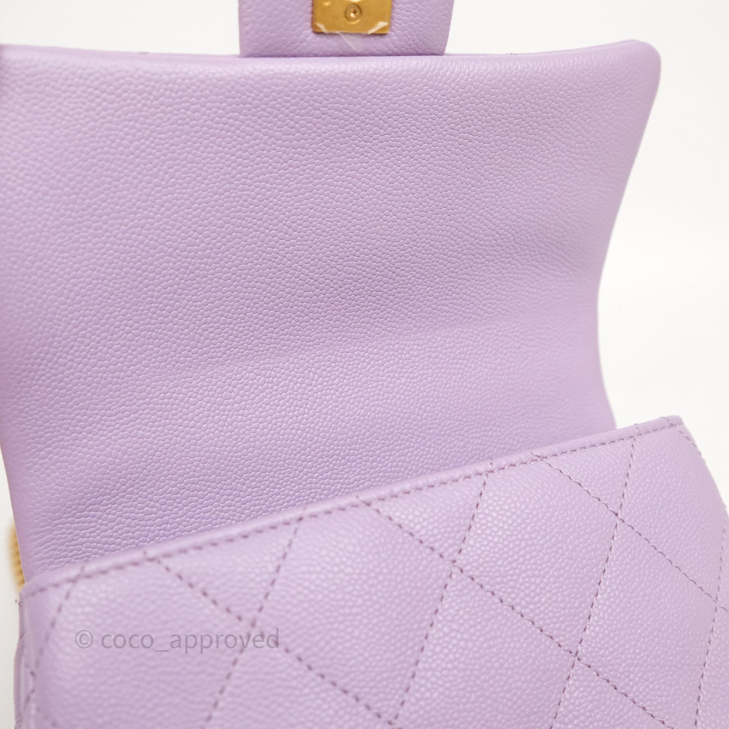 Chanel Heart Crush Mini Flap Bag Lilac Purple Caviar Aged Gold Hardware