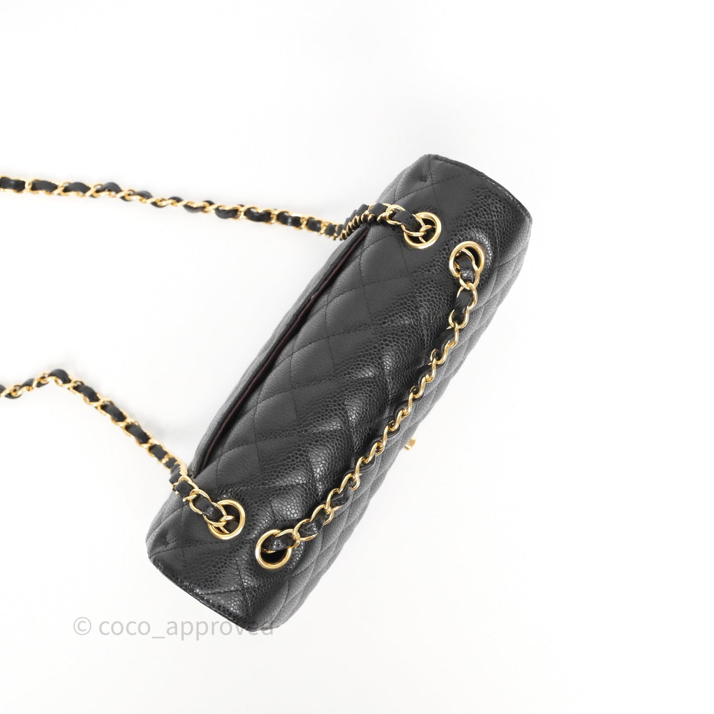 Chanel Classic M/L Medium Flap Quilted Black Caviar Gold Hardware