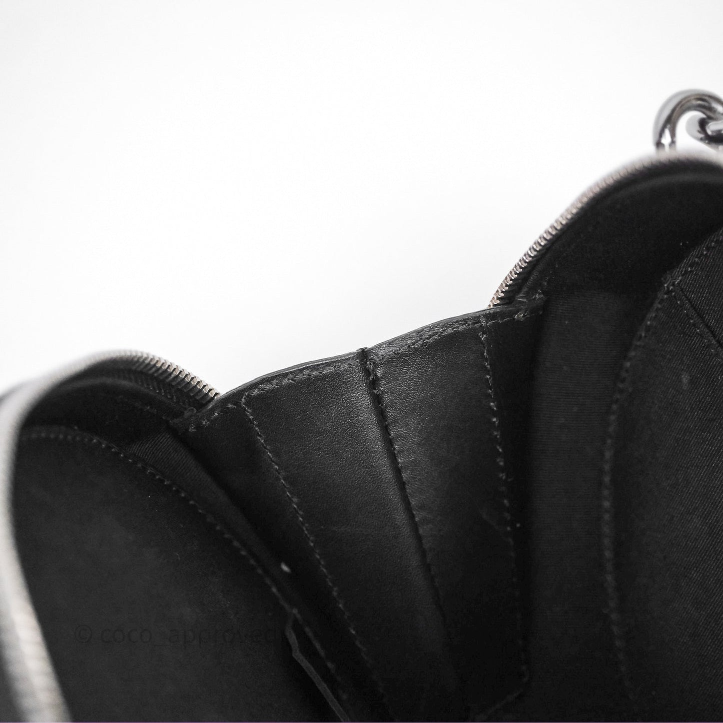 Chanel Round As Earth Bag with Owl Charm Black Patent Silver Hardware