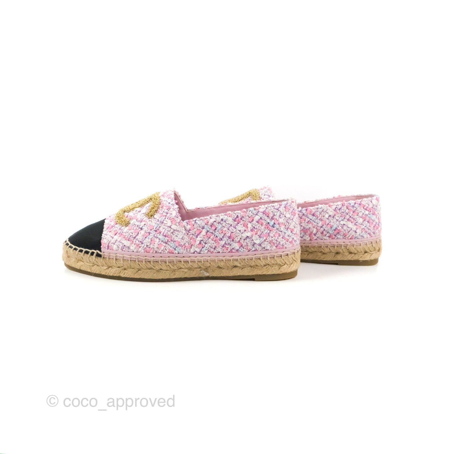 Chanel Espadrille Pink Tweed Size 38