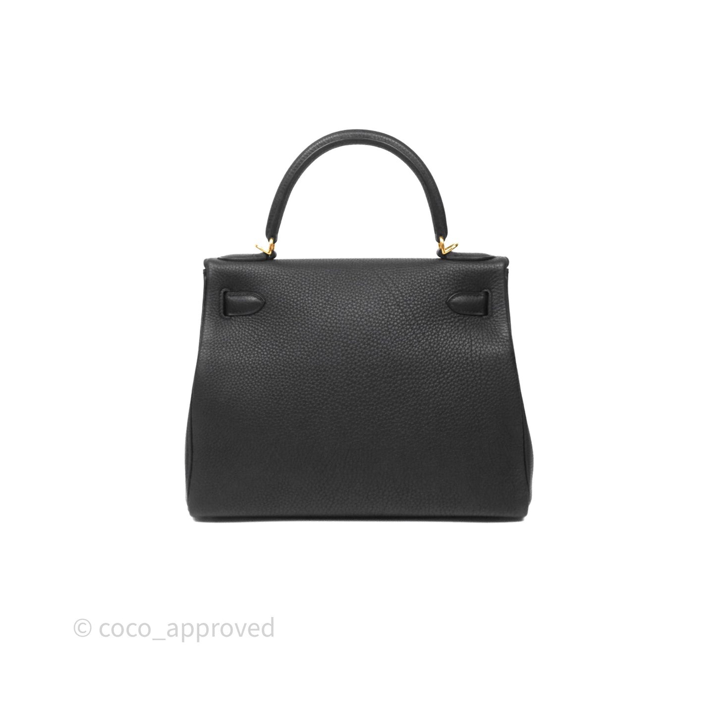 Hermès Retourne Kelly 28 Black Noir 89 Togo Gold Hardware