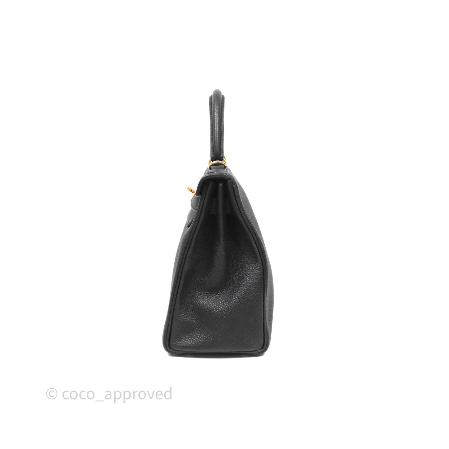 Hermès Retourne Kelly 28 Black Noir 89 Togo Gold Hardware