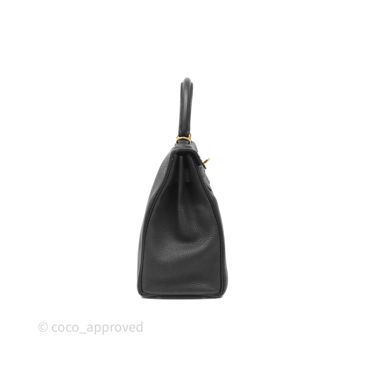 Hermès Retourne Kelly 28 Black Noir 89 Togo Gold Hardware