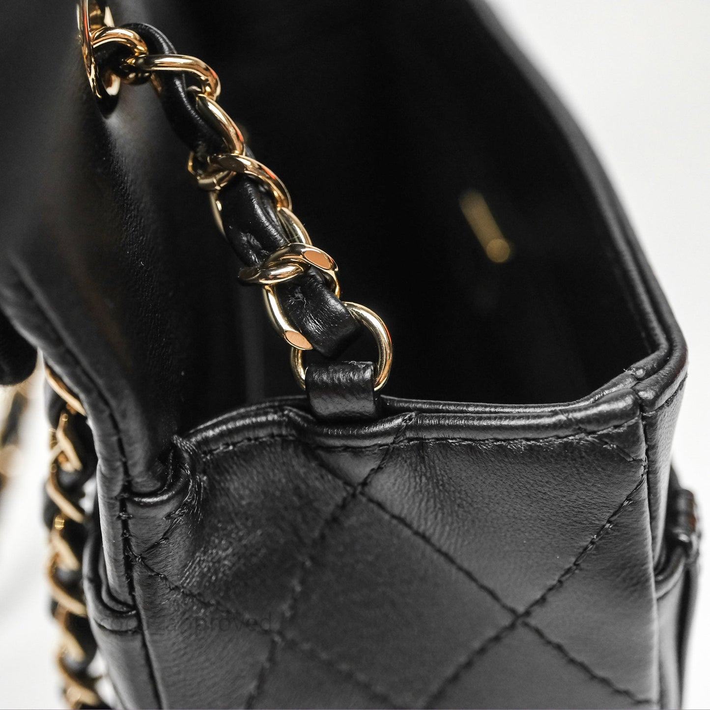 Chanel Mini Flap Bag Black Lambskin/Patent Gold Hardware