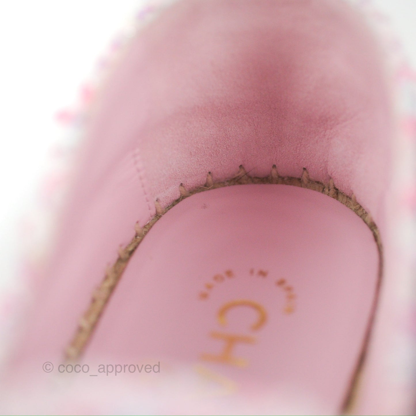 Chanel Espadrille Pink Tweed Size 38