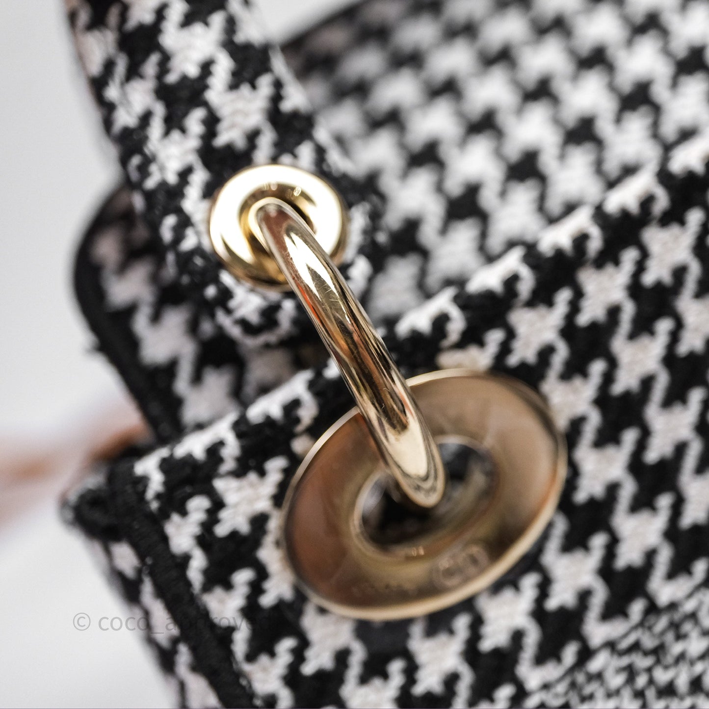 Christian Dior Mini Lady D-Lite Bag Black White Houndstooth
