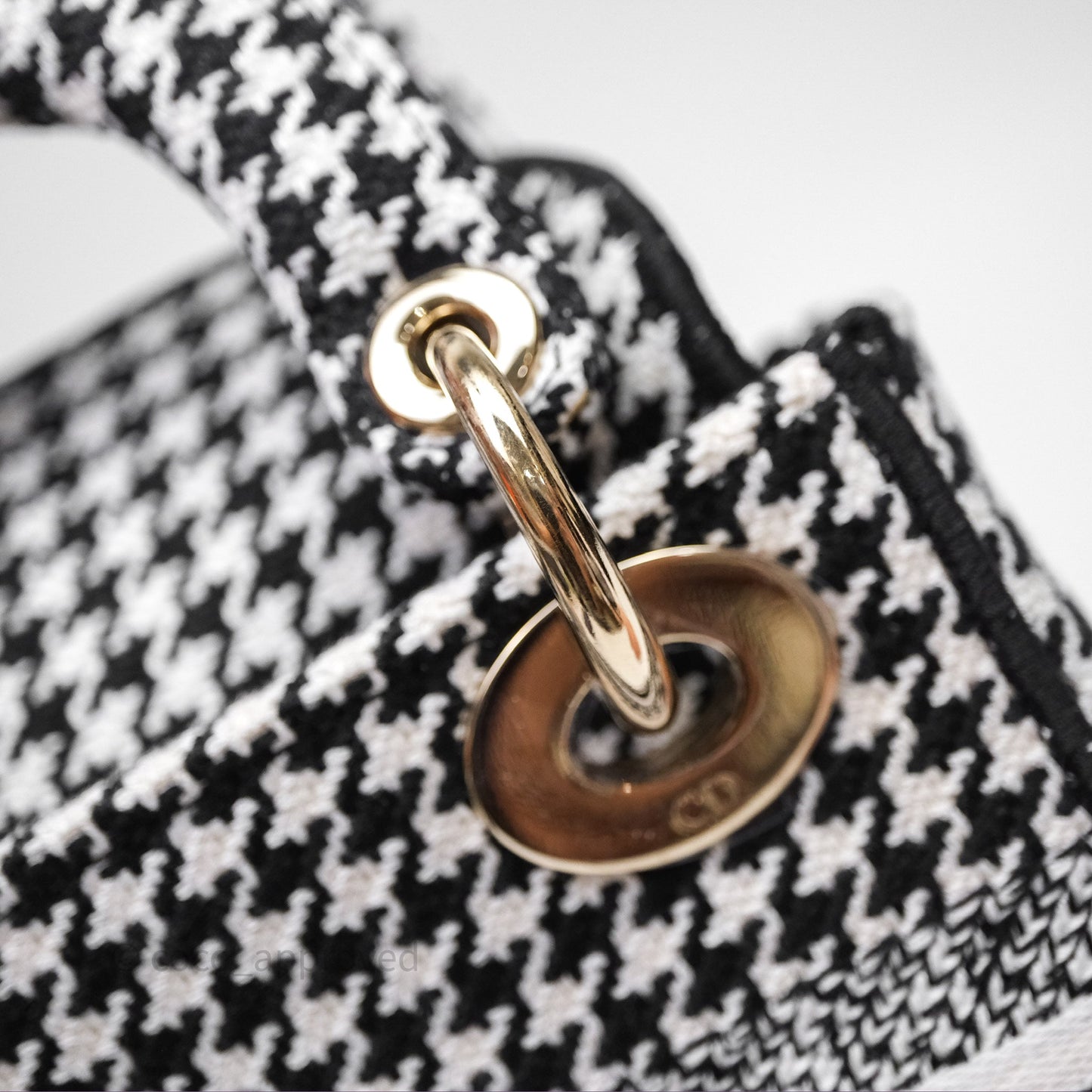 Christian Dior Mini Lady D-Lite Bag Black White Houndstooth