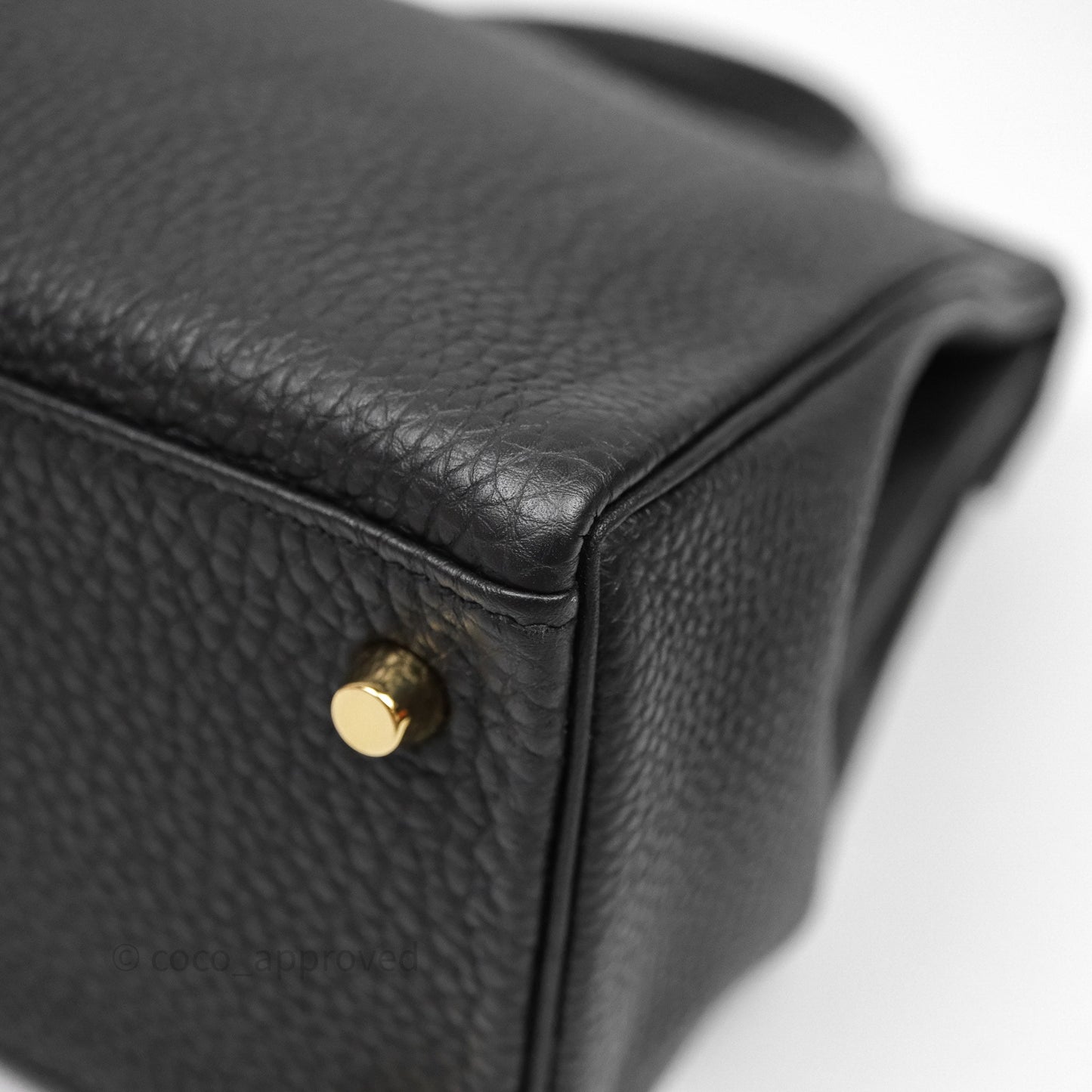Hermès Retourne Kelly 28 Black Noir 89 Togo Gold Hardware