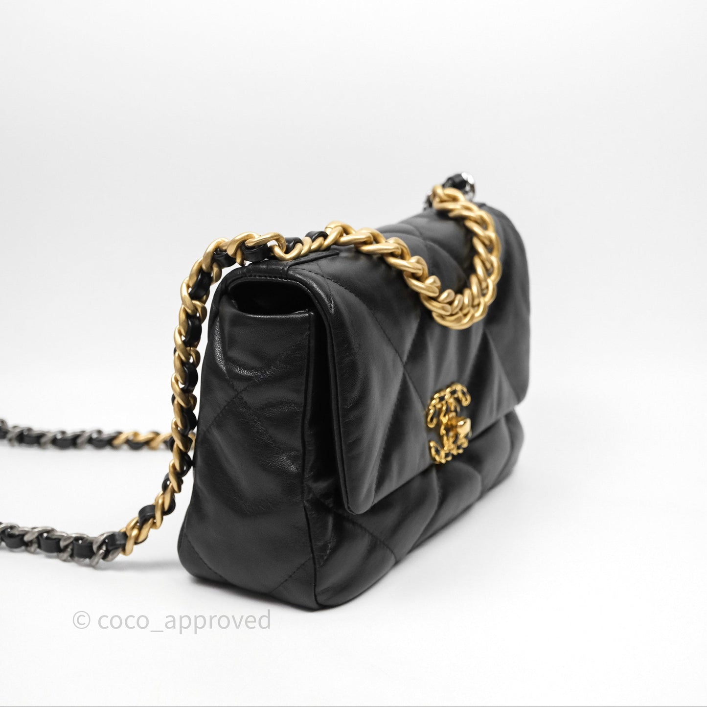 Chanel 19 Small Black Goatskin Mixed Hardware
