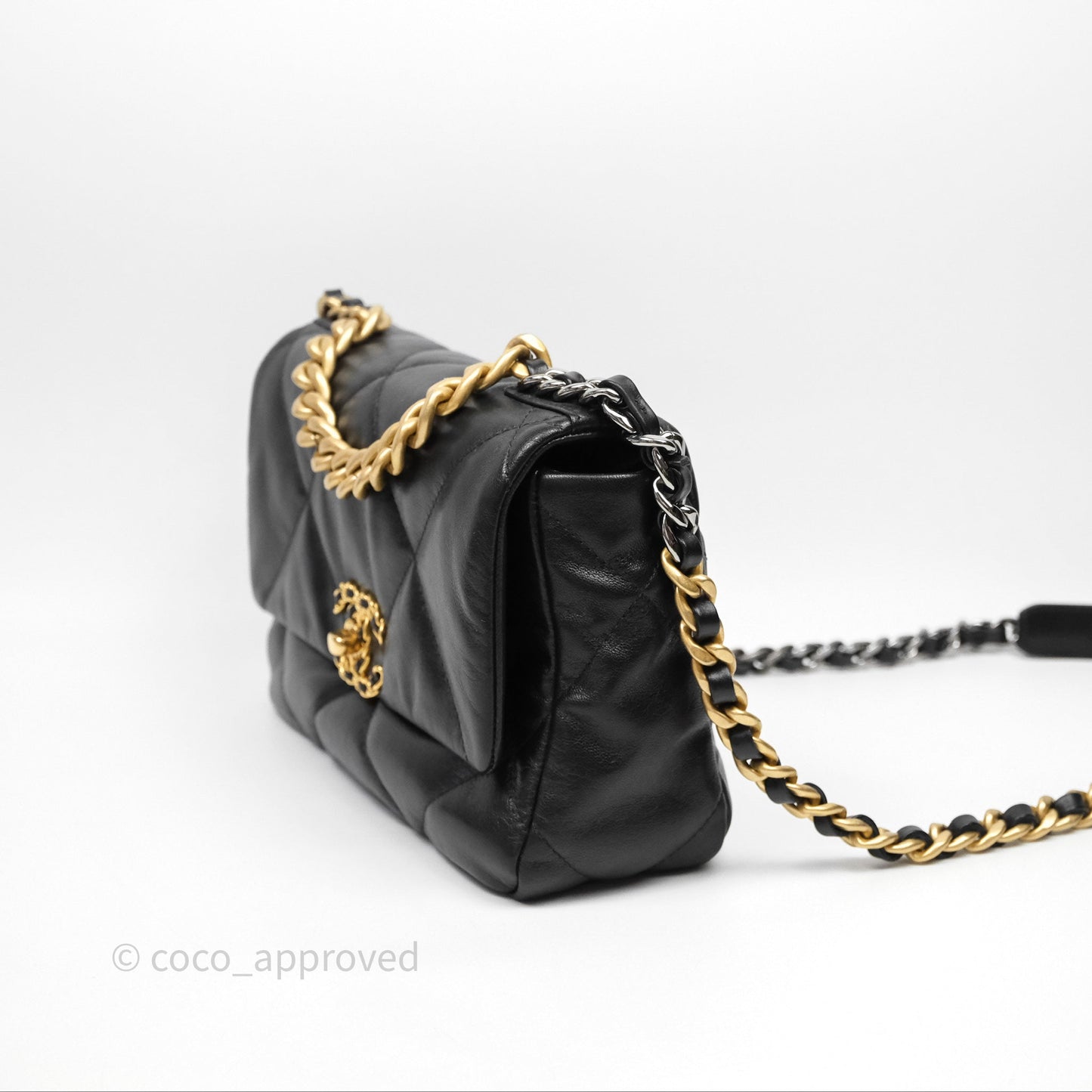 Chanel 19 Small Black Goatskin Mixed Hardware