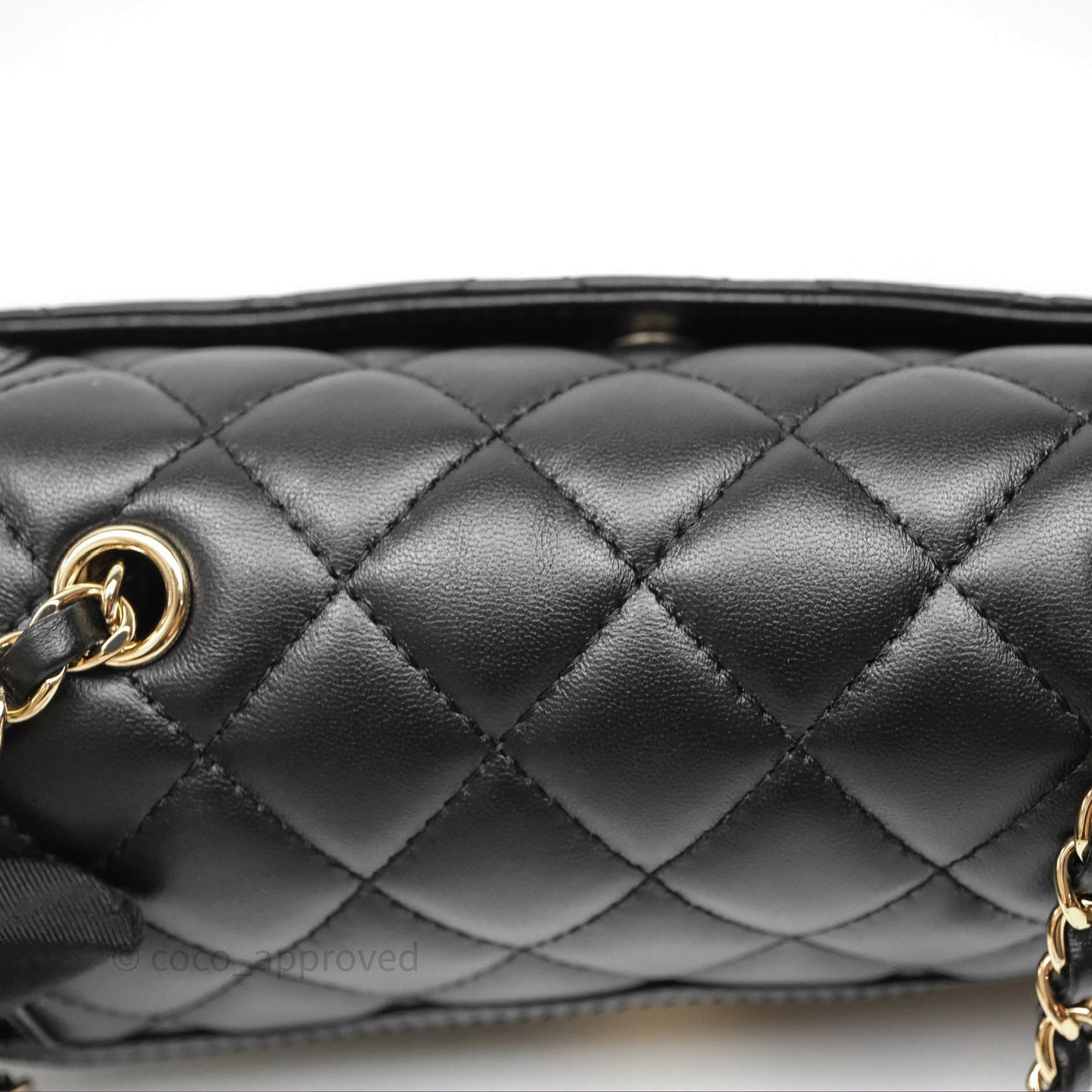 Chanel Mini Flap Bag Black Lambskin/Patent Gold Hardware