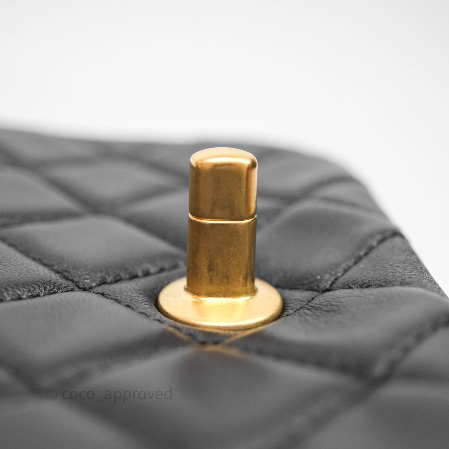 Chanel Pearl Crush Mini Square Quilted Black Lambskin Aged Gold Hardware