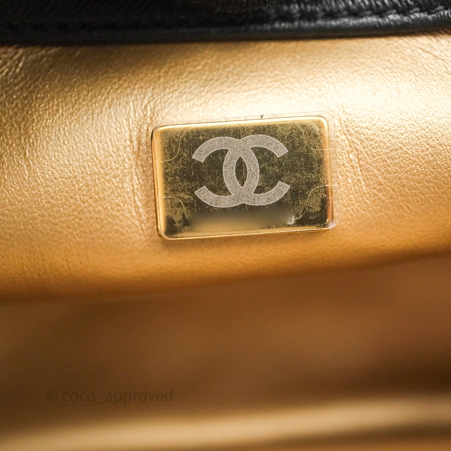 Chanel Pearl Crush Mini Square Quilted Black Lambskin Aged Gold Hardware