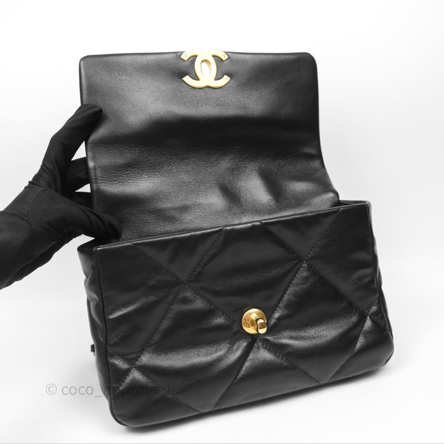 Chanel 19 Small Black Goatskin Mixed Hardware