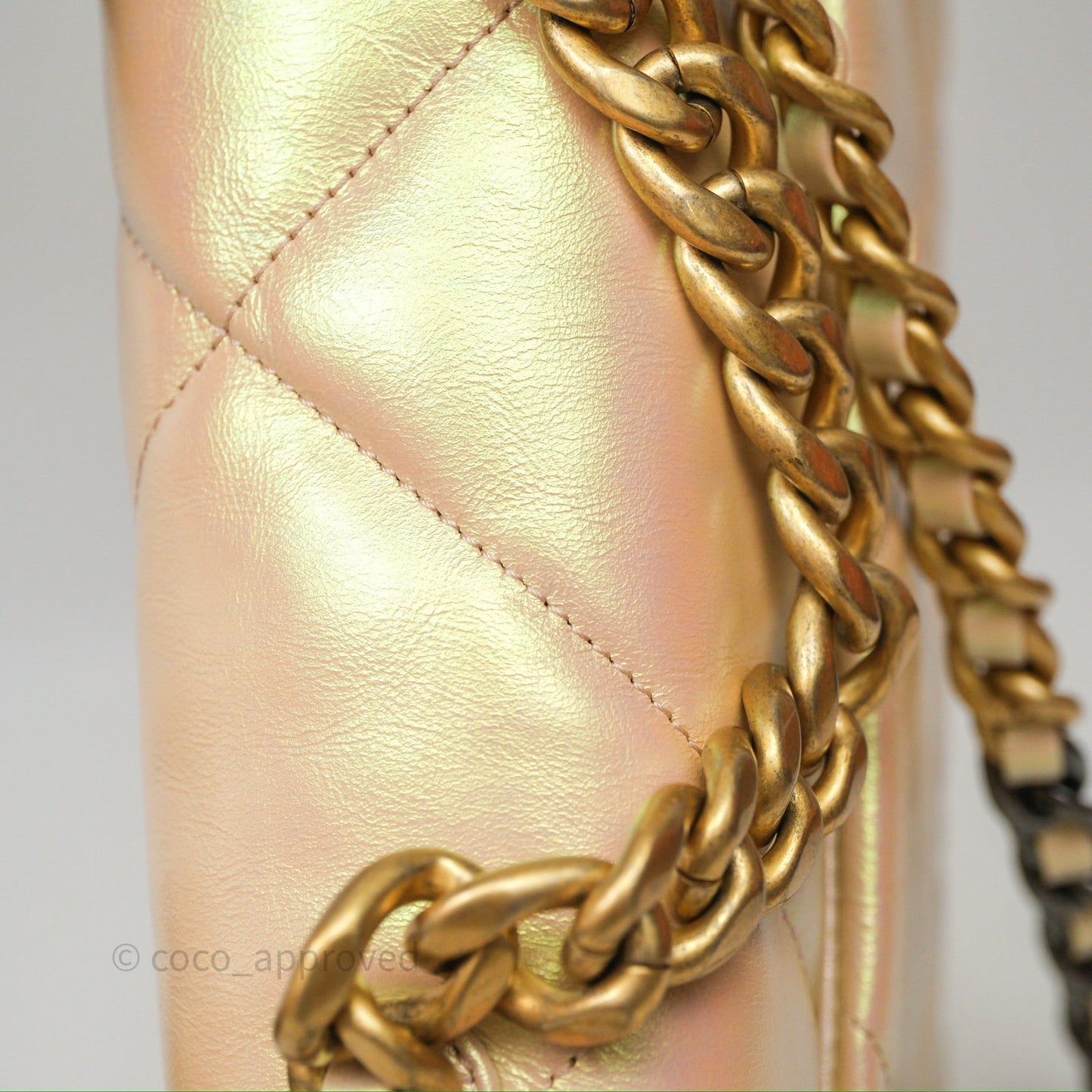 Chanel 19 Small Iridescent Pink Mixed Hardware
