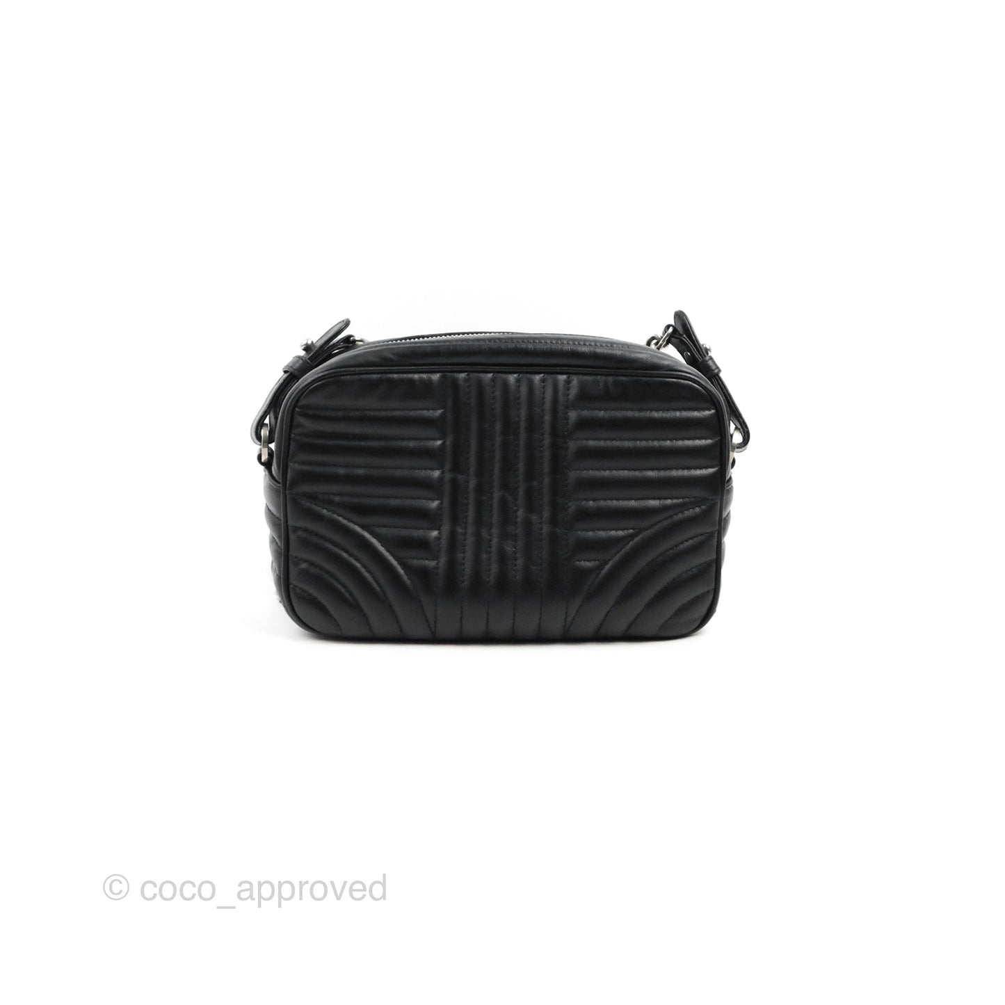 Prada Diagramme Shoulder Bag Black Calfskin