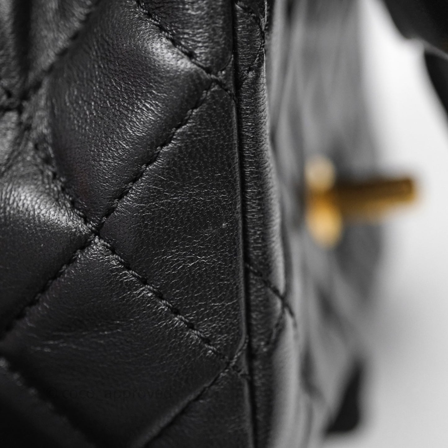 Chanel Pearl Crush Mini Square Quilted Black Lambskin Aged Gold Hardware