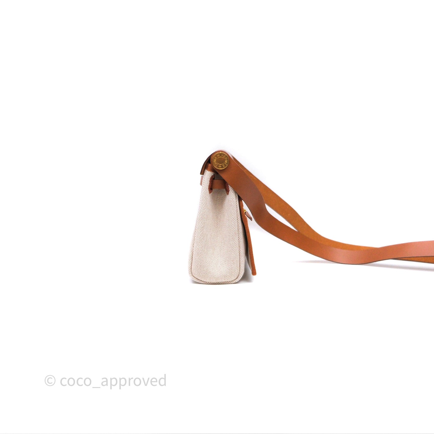 Hermes Mini Herbag 20 Ecru Beige/ Fauve 34 Gold Hardware