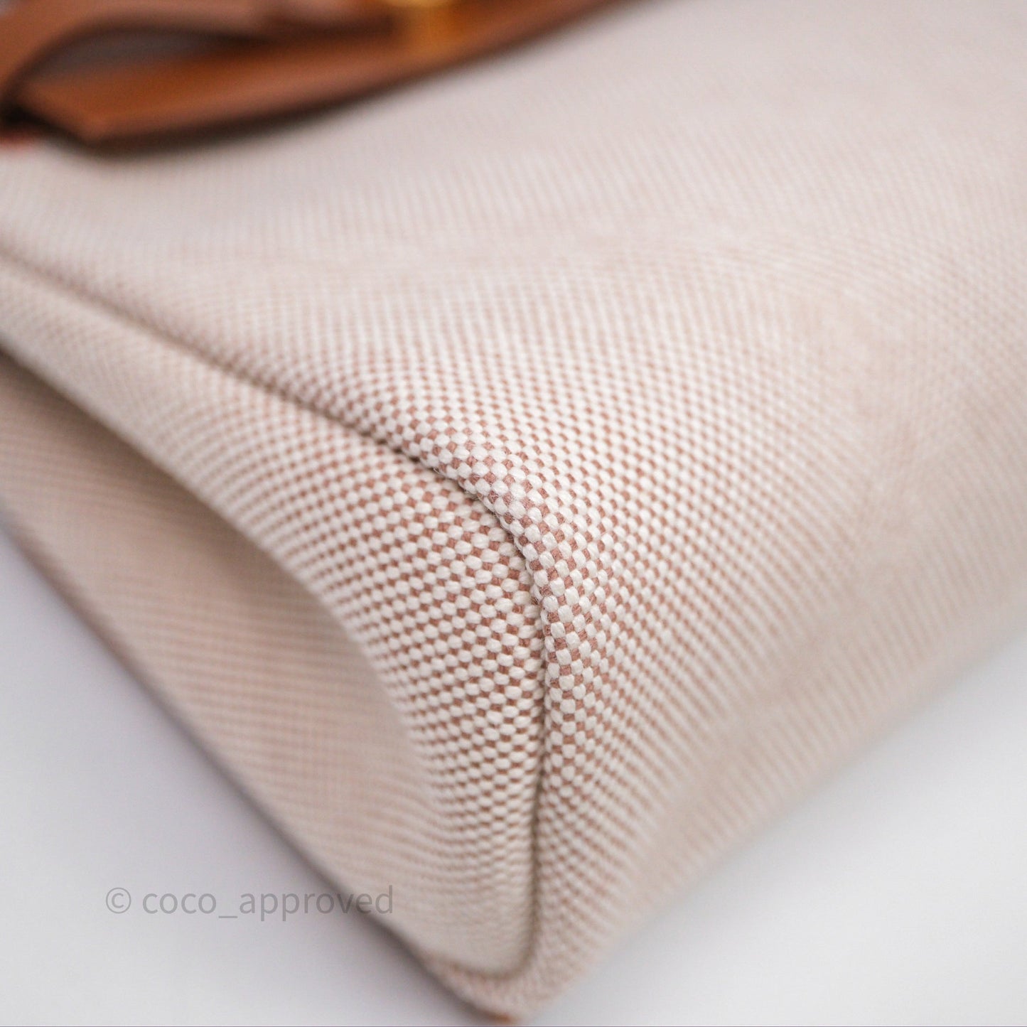 Hermes Mini Herbag 20 Ecru Beige/ Fauve 34 Gold Hardware