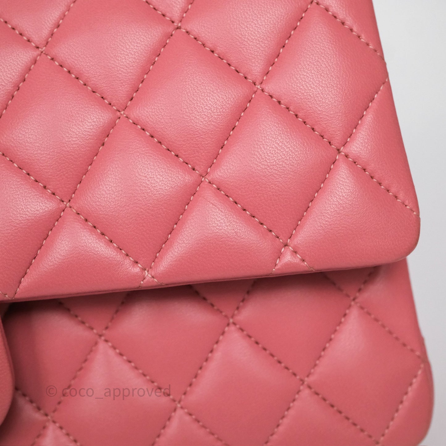 Chanel Classic M/L Medium Flap Quilted Pink Lambskin Silver Hardware