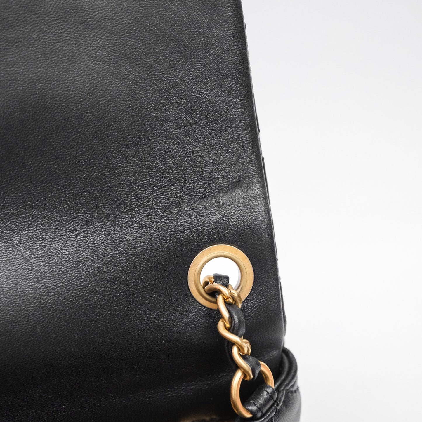 Chanel Pearl Crush Mini Square Quilted Black Lambskin Aged Gold Hardware