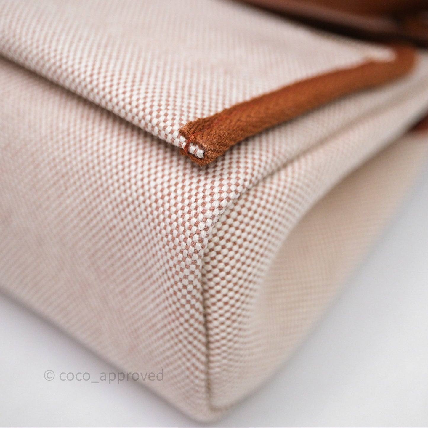 Hermes Mini Herbag 20 Ecru Beige/ Fauve 34 Gold Hardware