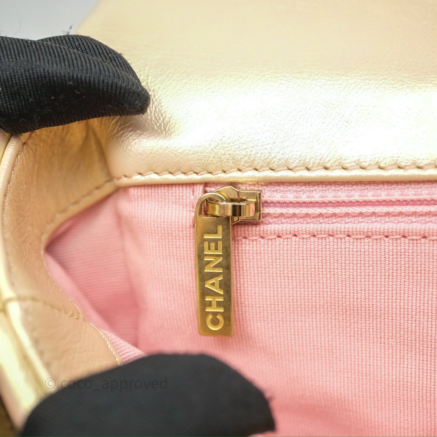 Chanel 19 Small Iridescent Pink Mixed Hardware