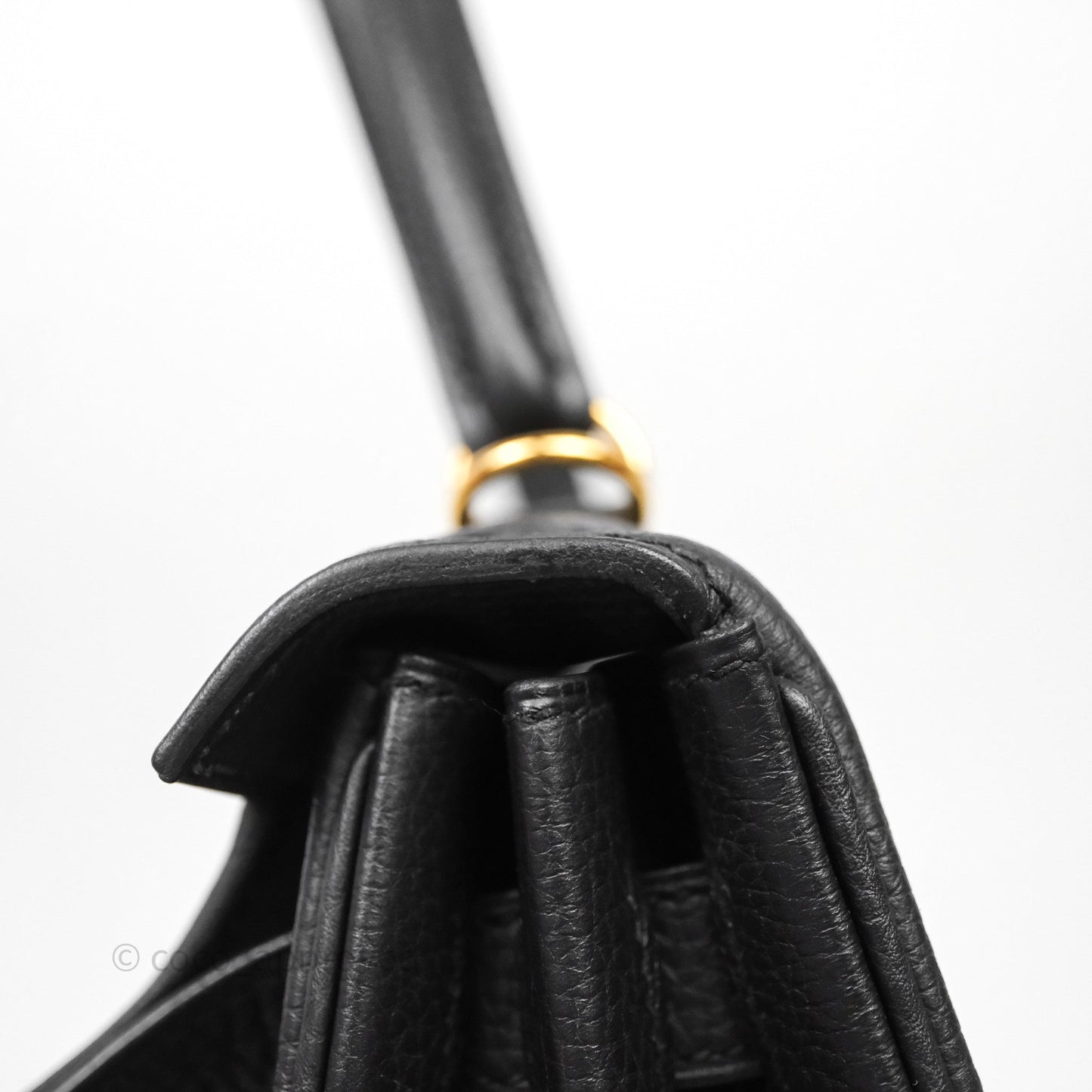Hermès Retourne Kelly 28 Black Noir 89 Togo Gold Hardware