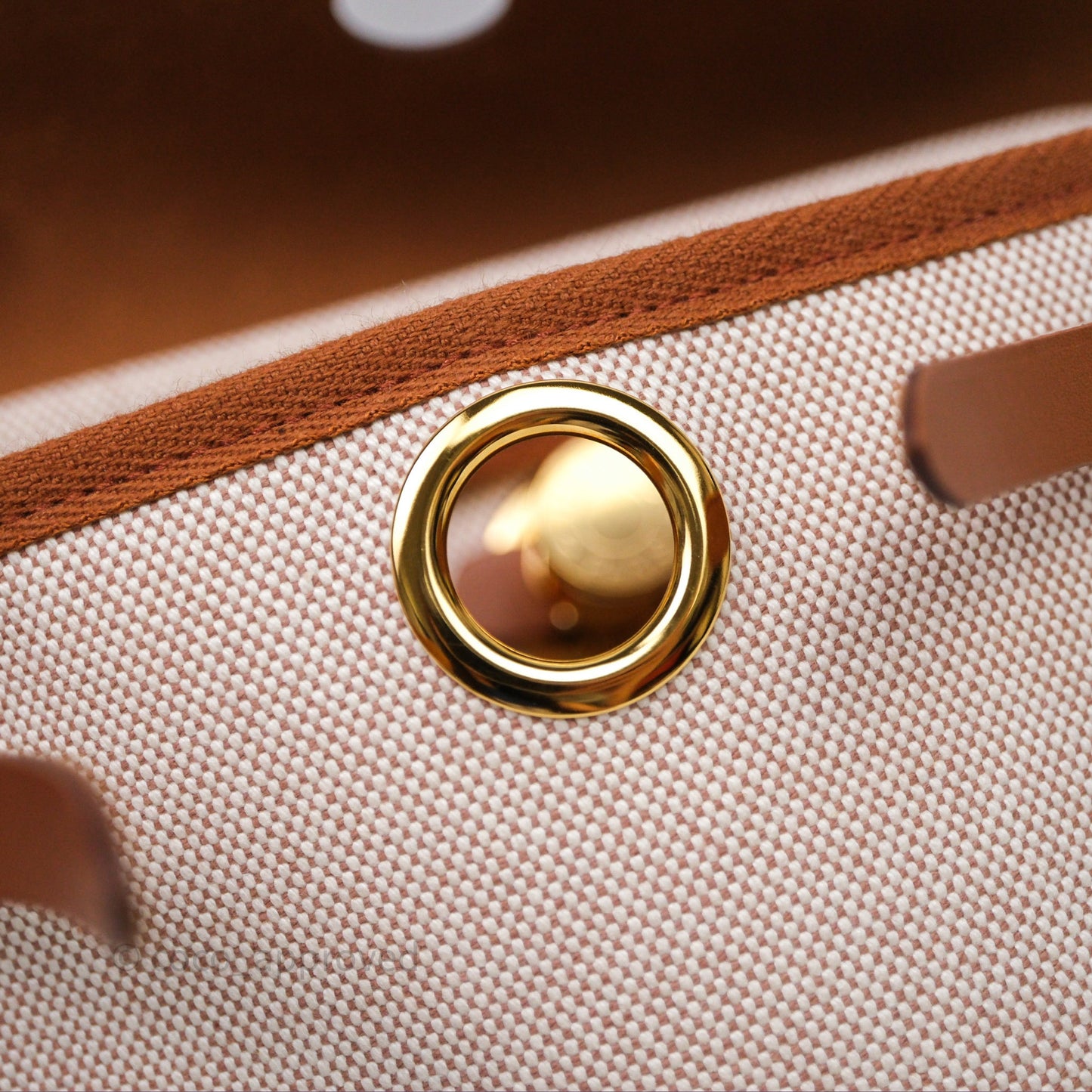 Hermes Mini Herbag 20 Ecru Beige/ Fauve 34 Gold Hardware