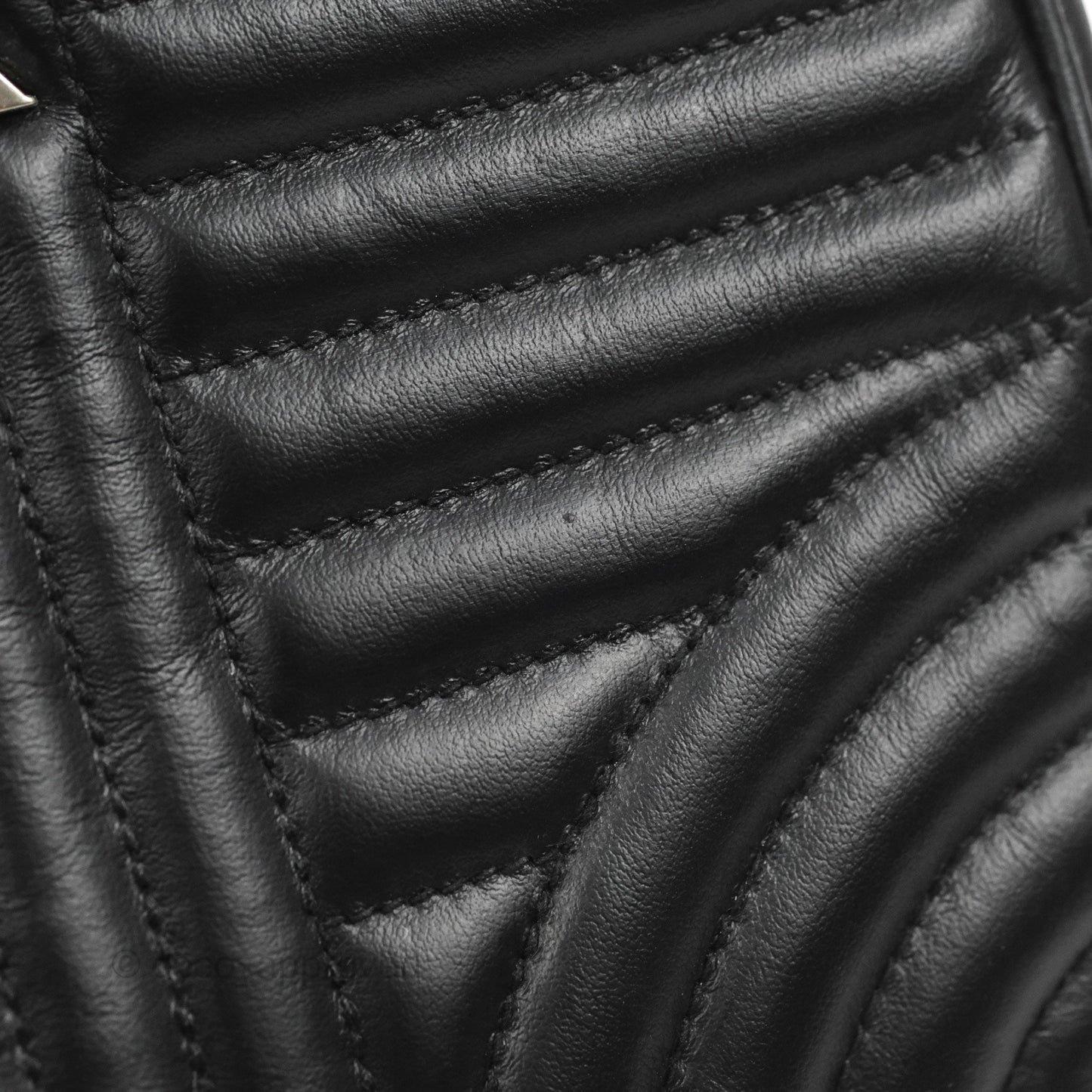 Prada Diagramme Shoulder Bag Black Calfskin
