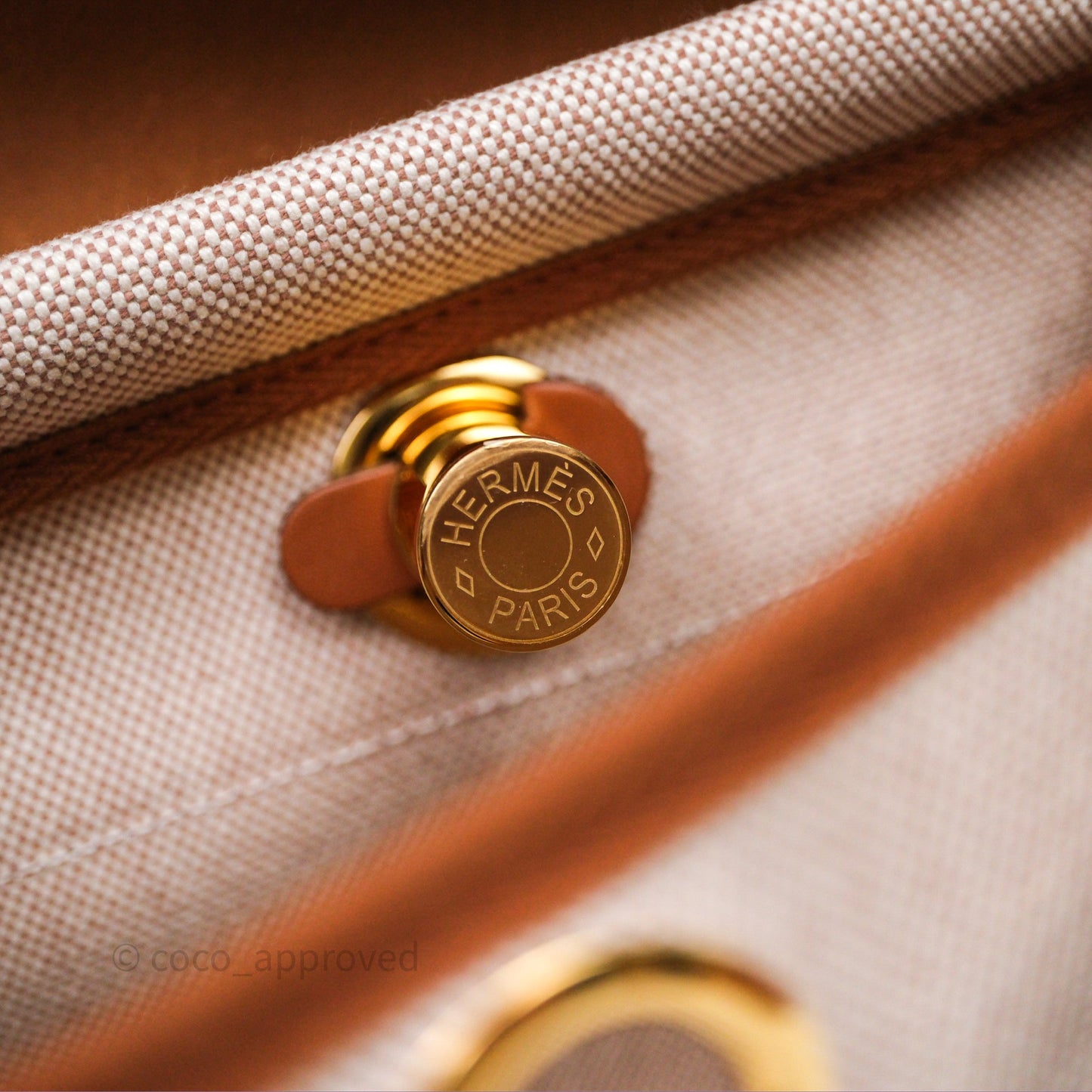 Hermes Mini Herbag 20 Ecru Beige/ Fauve 34 Gold Hardware