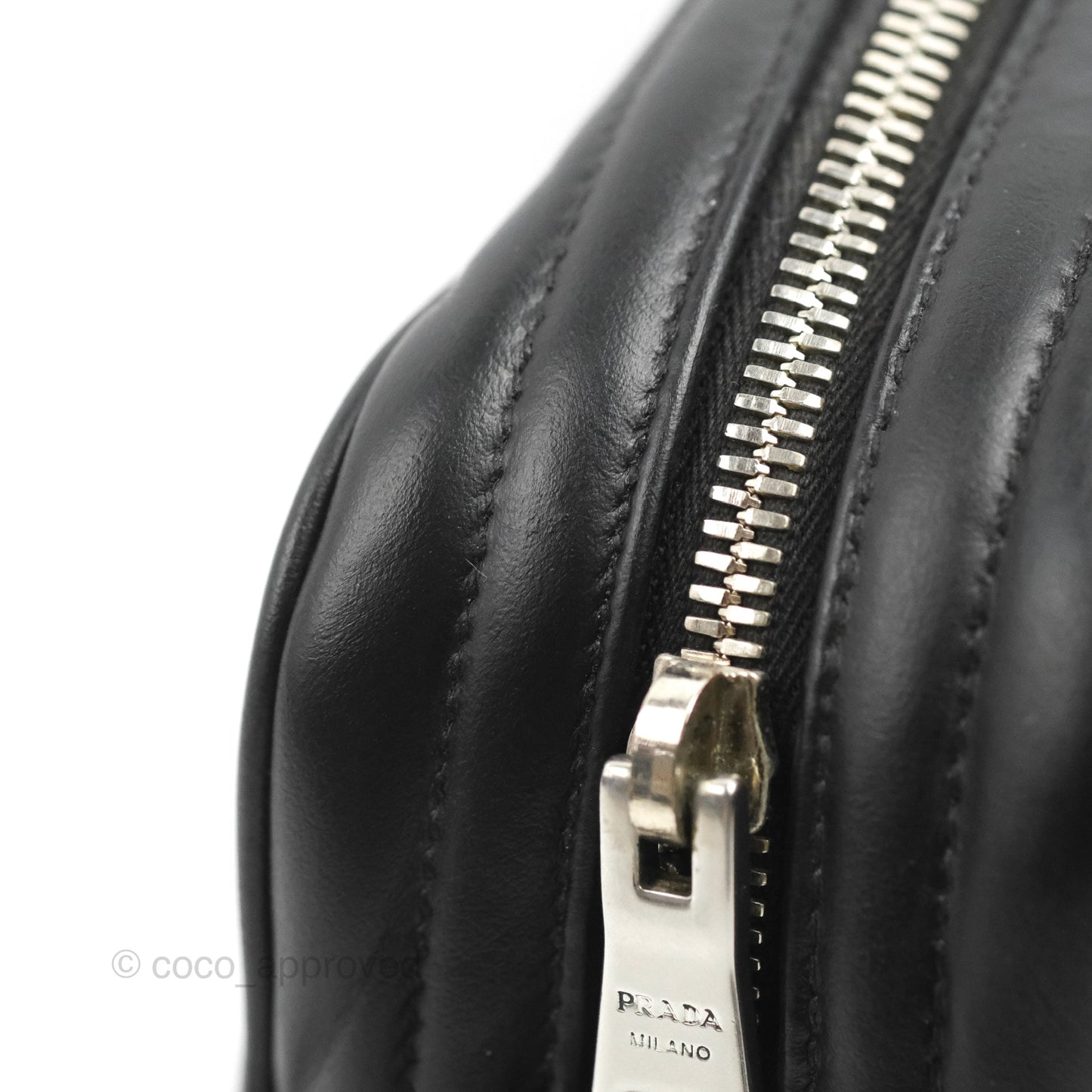 Prada Diagramme Shoulder Bag Black Calfskin