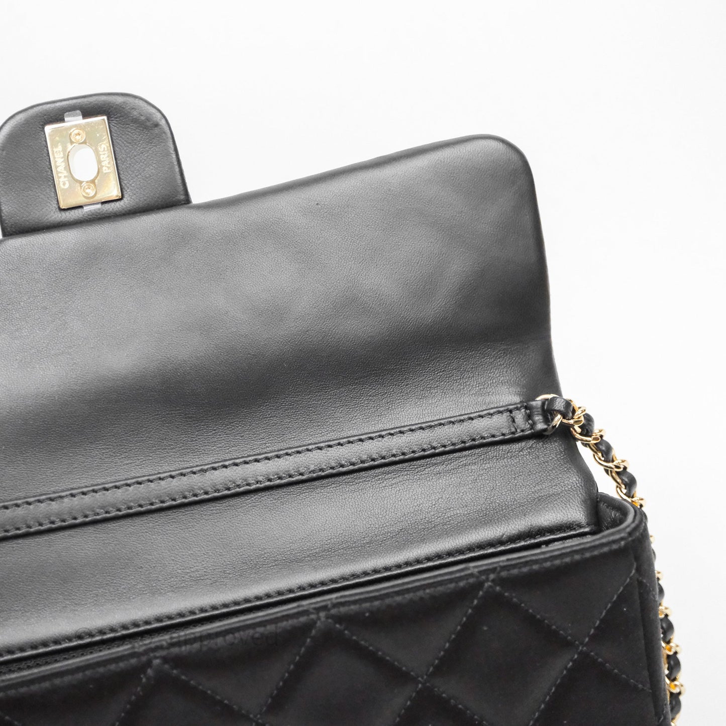 Chanel Pearl CC Clutch with Chain Black Velvet Gold Hardware
