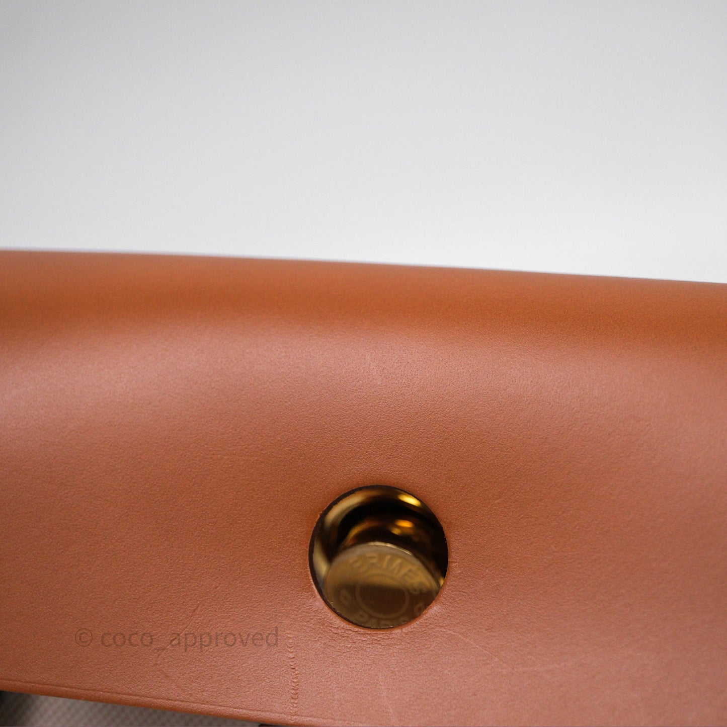 Hermes Mini Herbag 20 Ecru Beige/ Fauve 34 Gold Hardware
