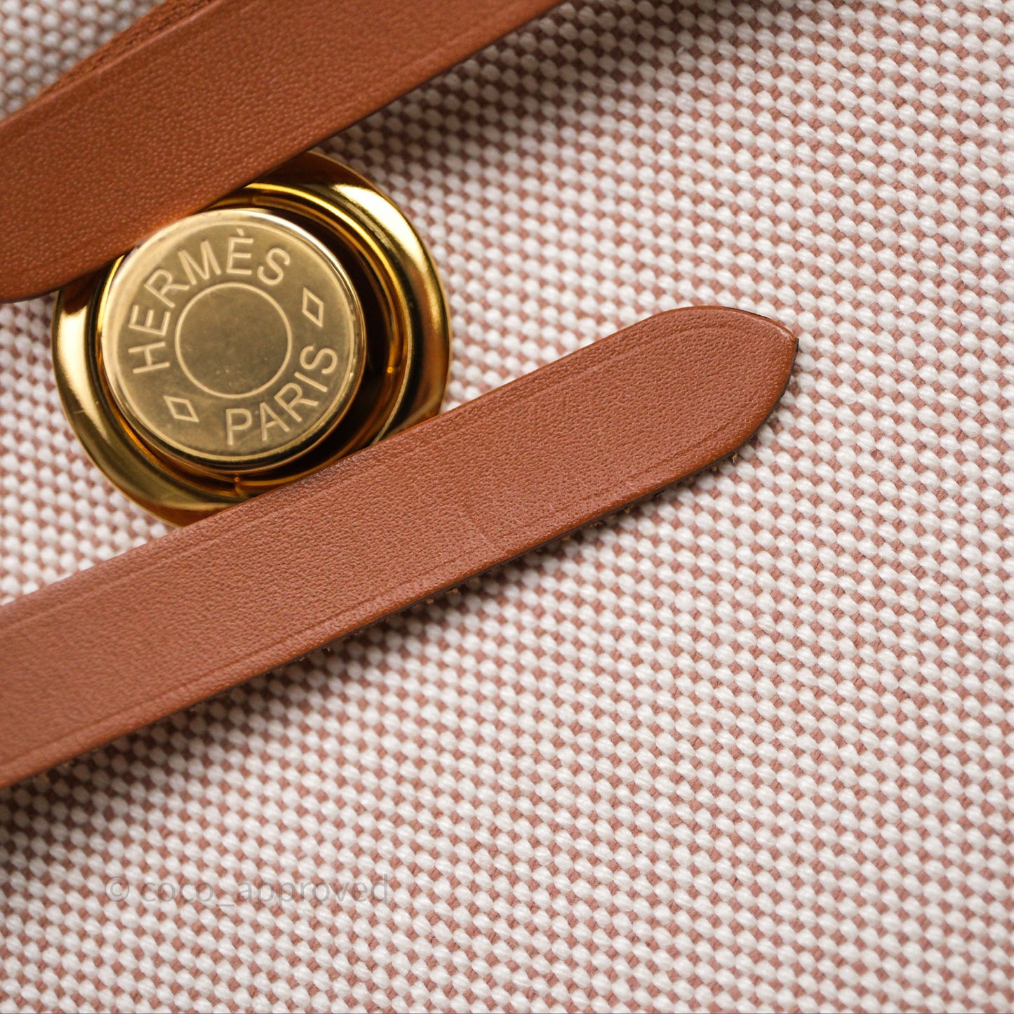 Hermes Mini Herbag 20 Ecru Beige/ Fauve 34 Gold Hardware