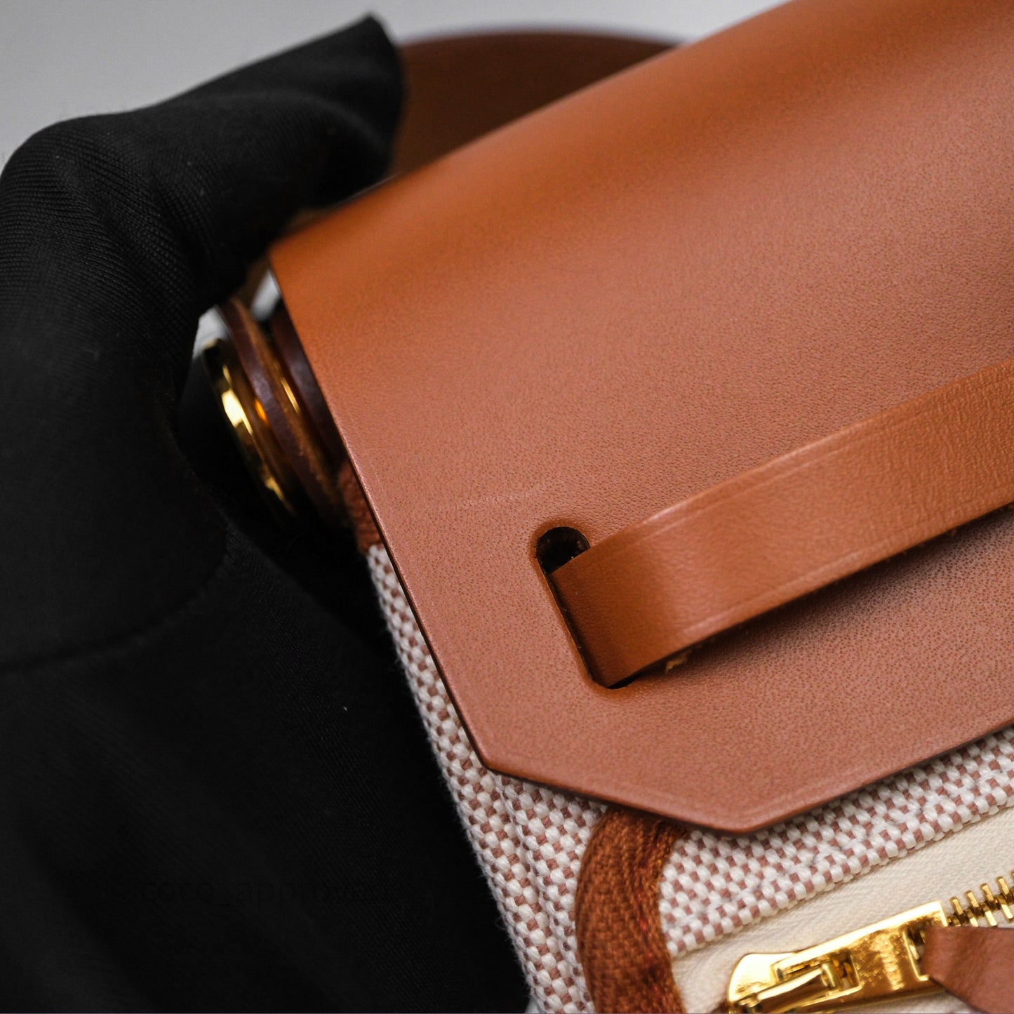 Hermes Mini Herbag 20 Ecru Beige/ Fauve 34 Gold Hardware