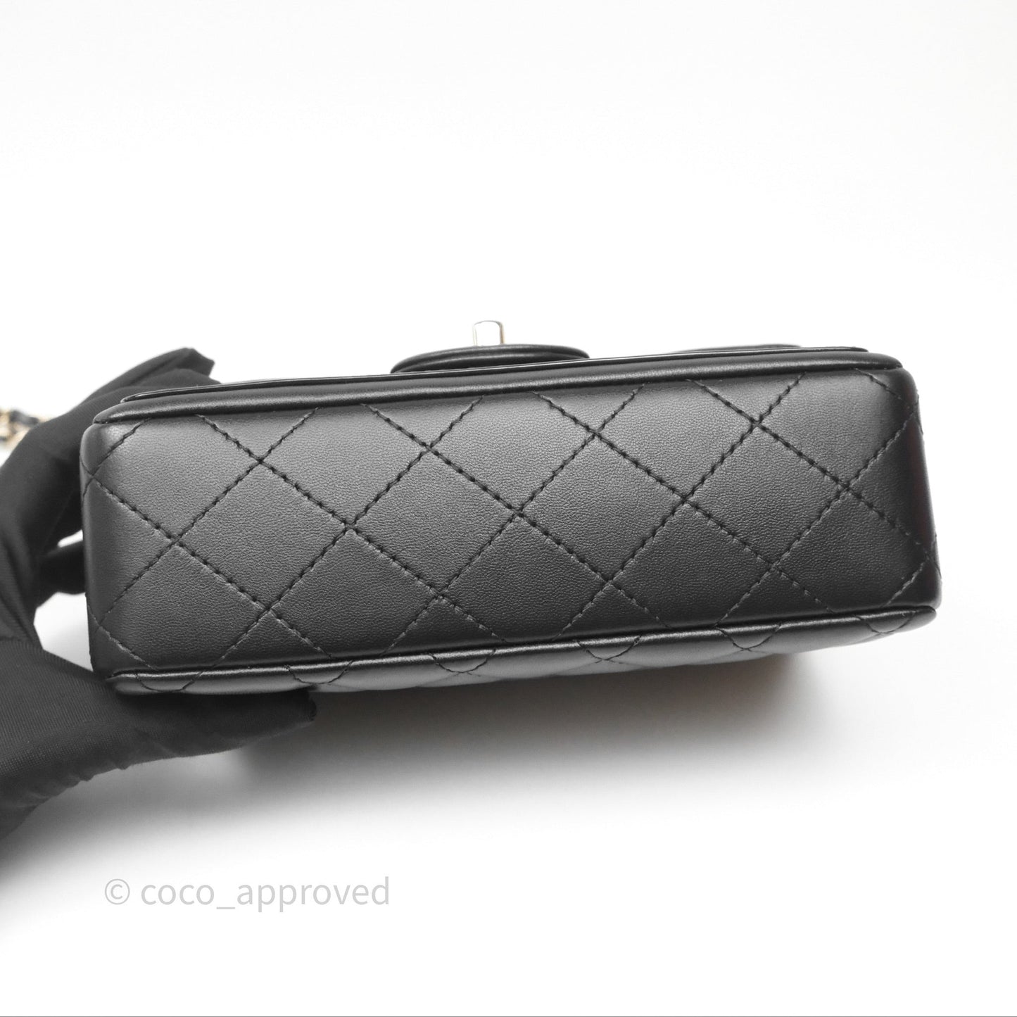 Chanel Mini Flap Bag Black Lambskin/Patent Gold Hardware