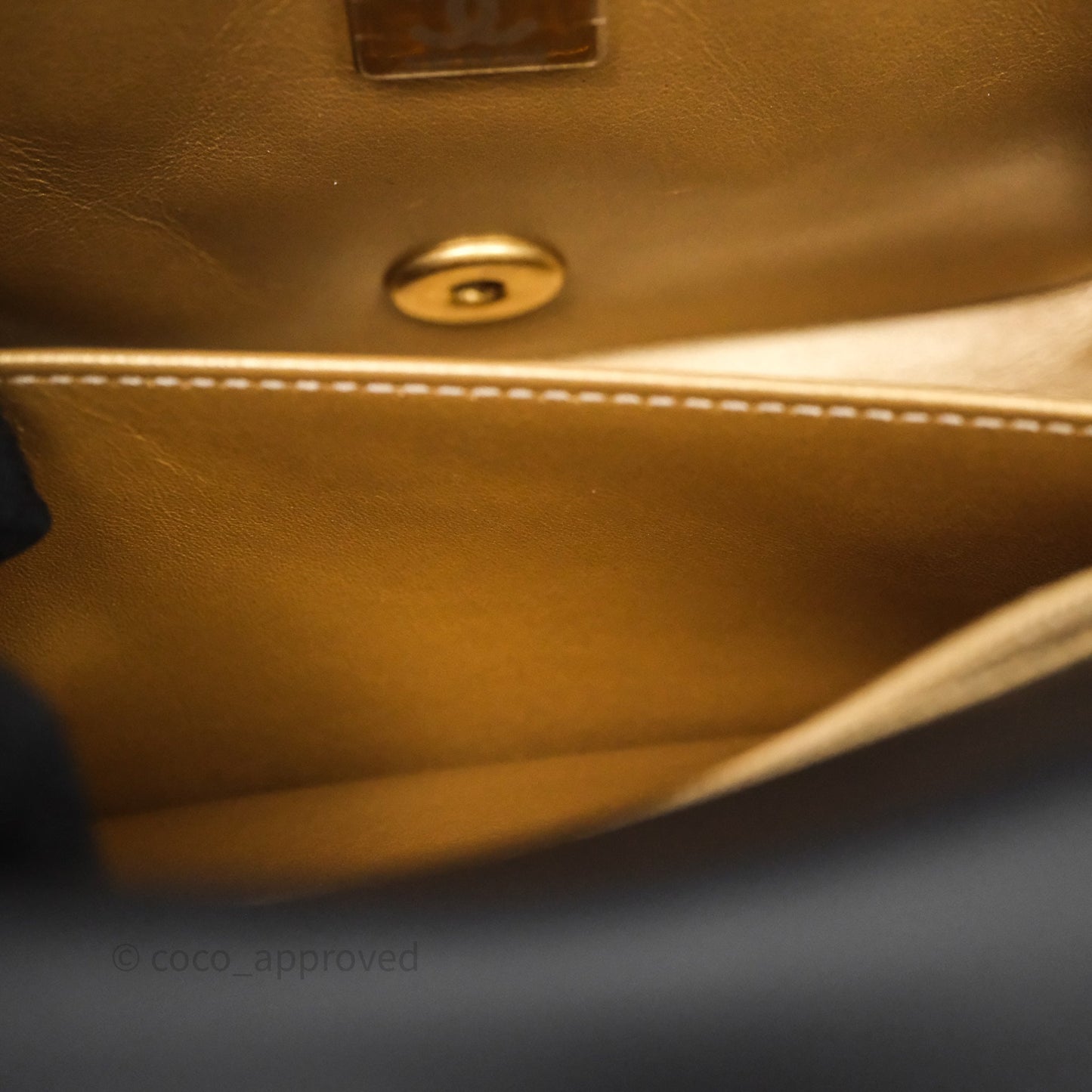 Chanel Pearl Crush Mini Square Quilted Black Lambskin Aged Gold Hardware