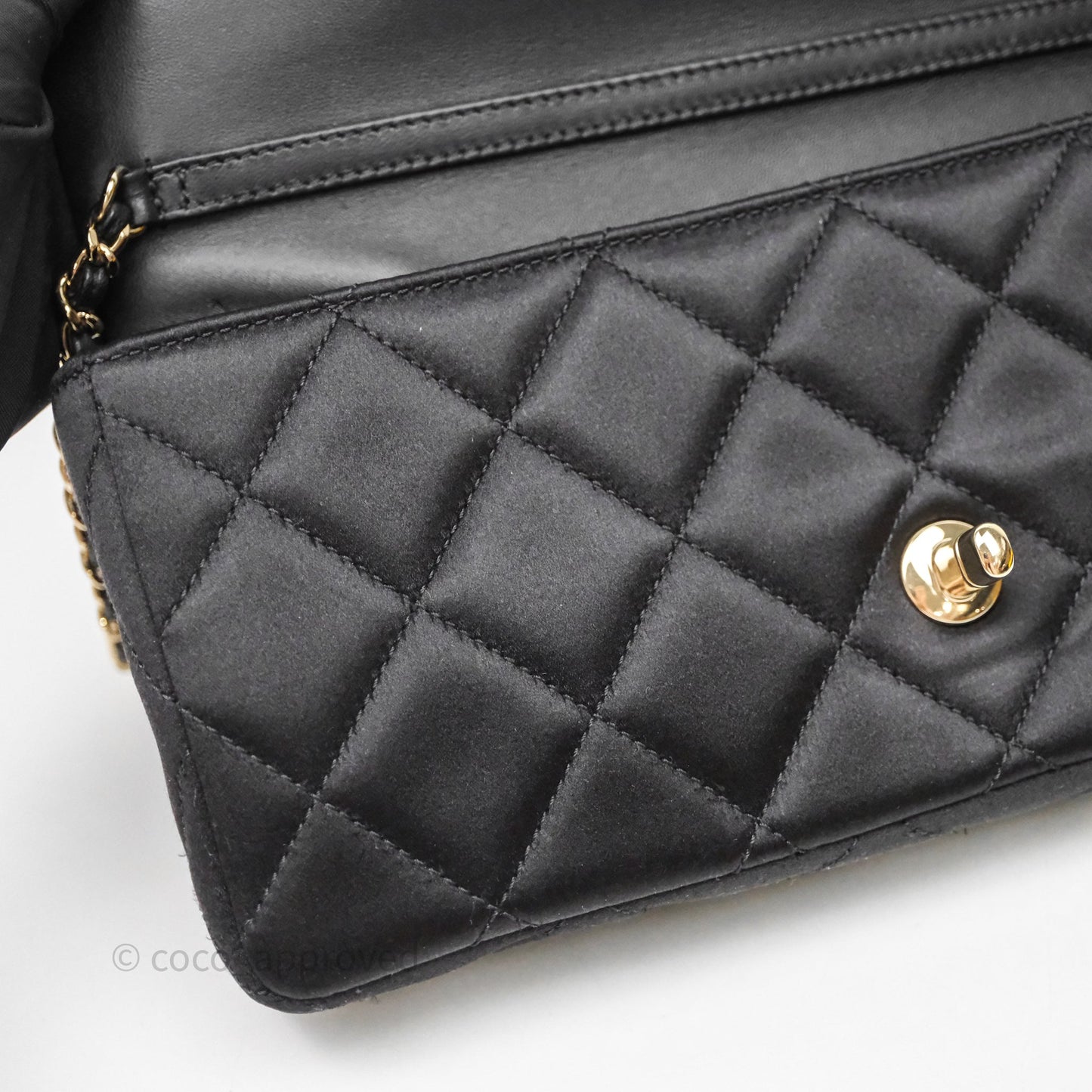 Chanel Pearl CC Clutch with Chain Black Velvet Gold Hardware