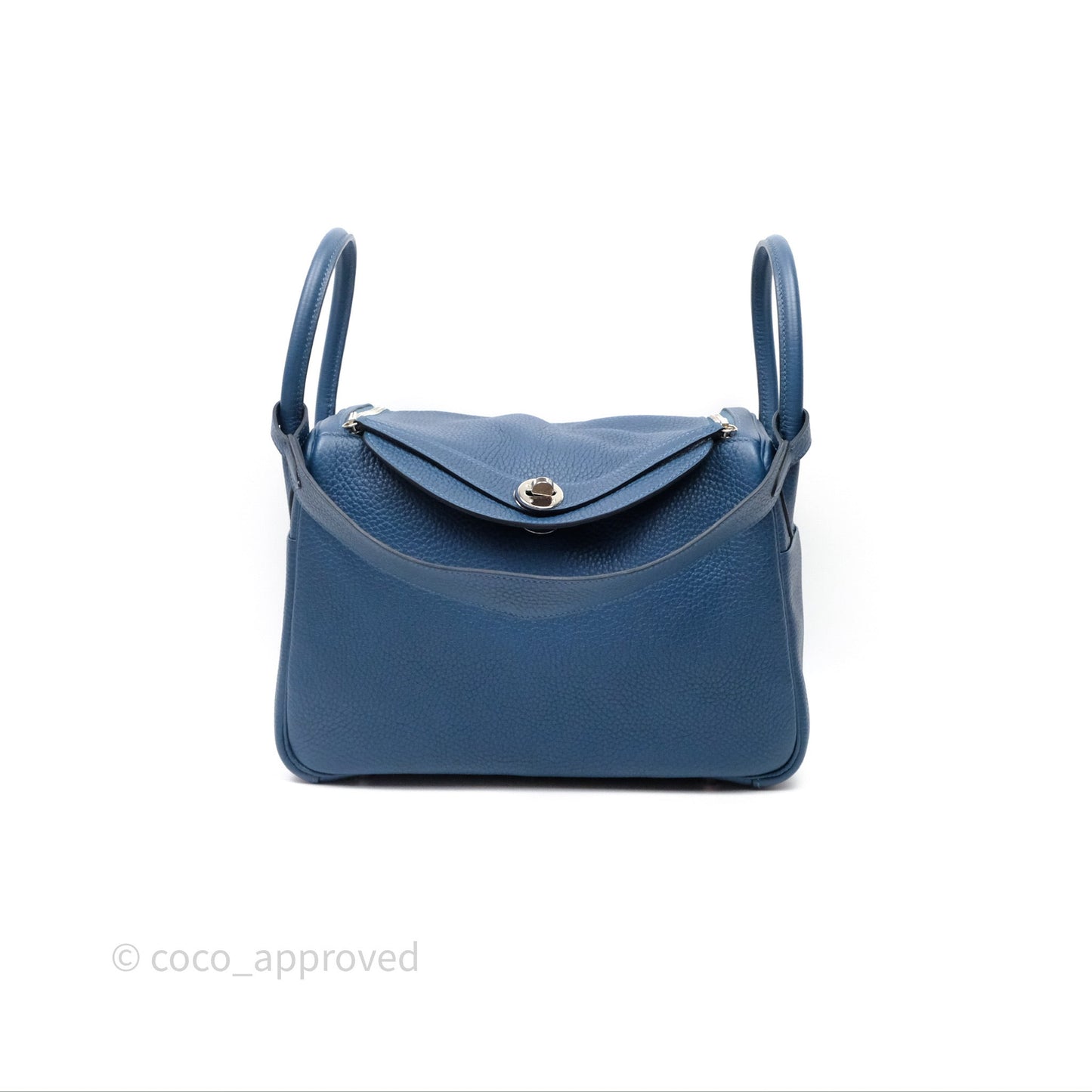 Hermès Lindy 30 Bleu Colvert 1P Clemence Palladium Hardware