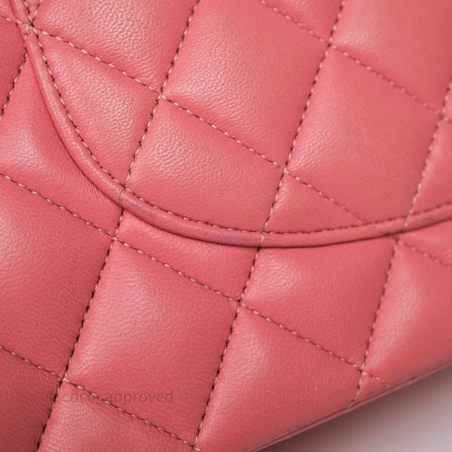Chanel Classic M/L Medium Flap Quilted Pink Lambskin Silver Hardware