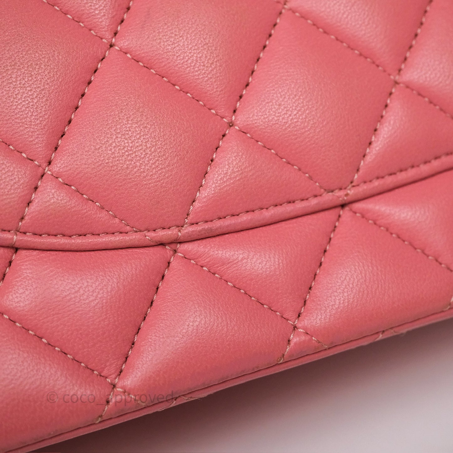 Chanel Classic M/L Medium Flap Quilted Pink Lambskin Silver Hardware