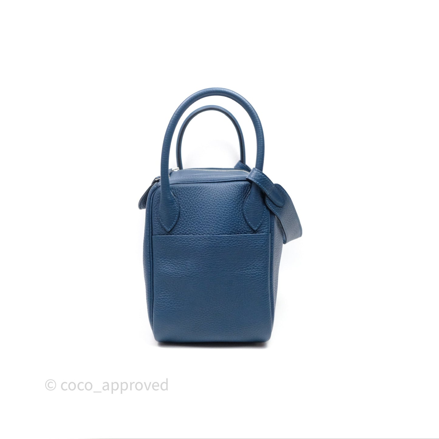 Hermès Lindy 30 Bleu Colvert 1P Clemence Palladium Hardware