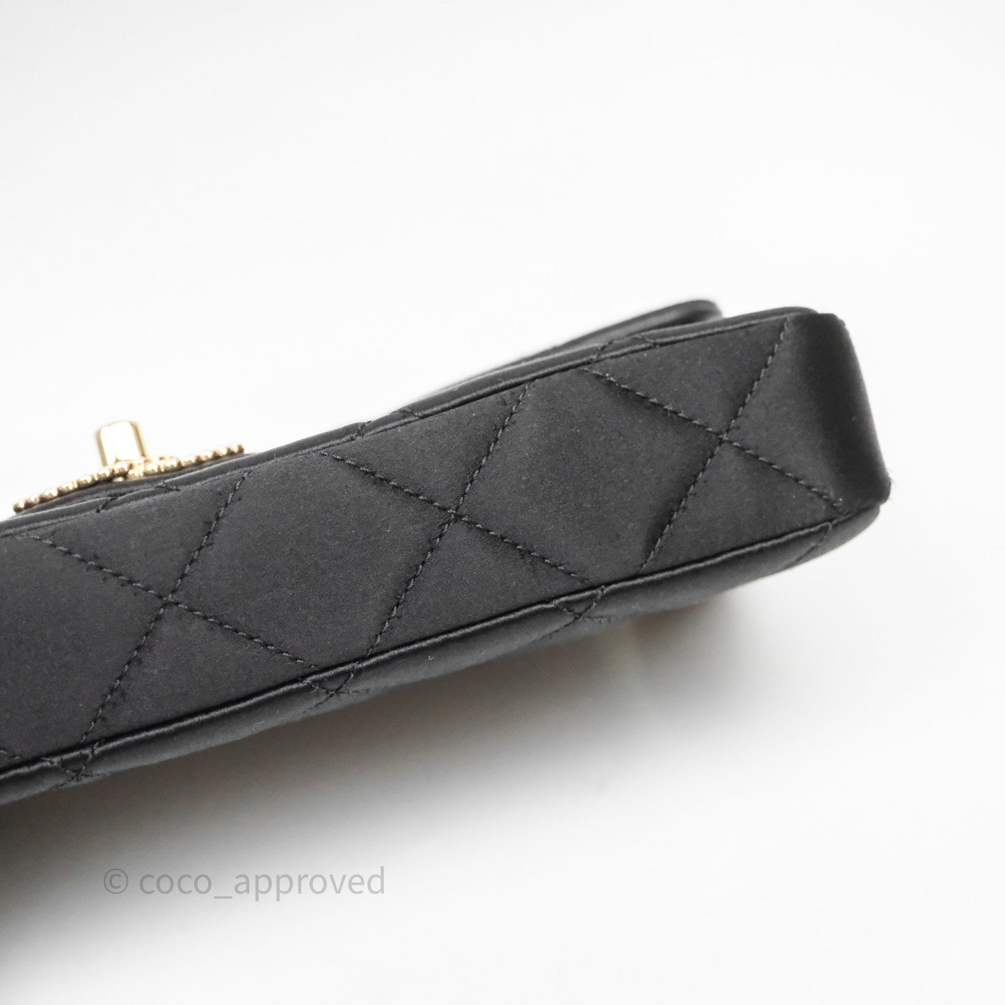 Chanel Pearl CC Clutch with Chain Black Velvet Gold Hardware
