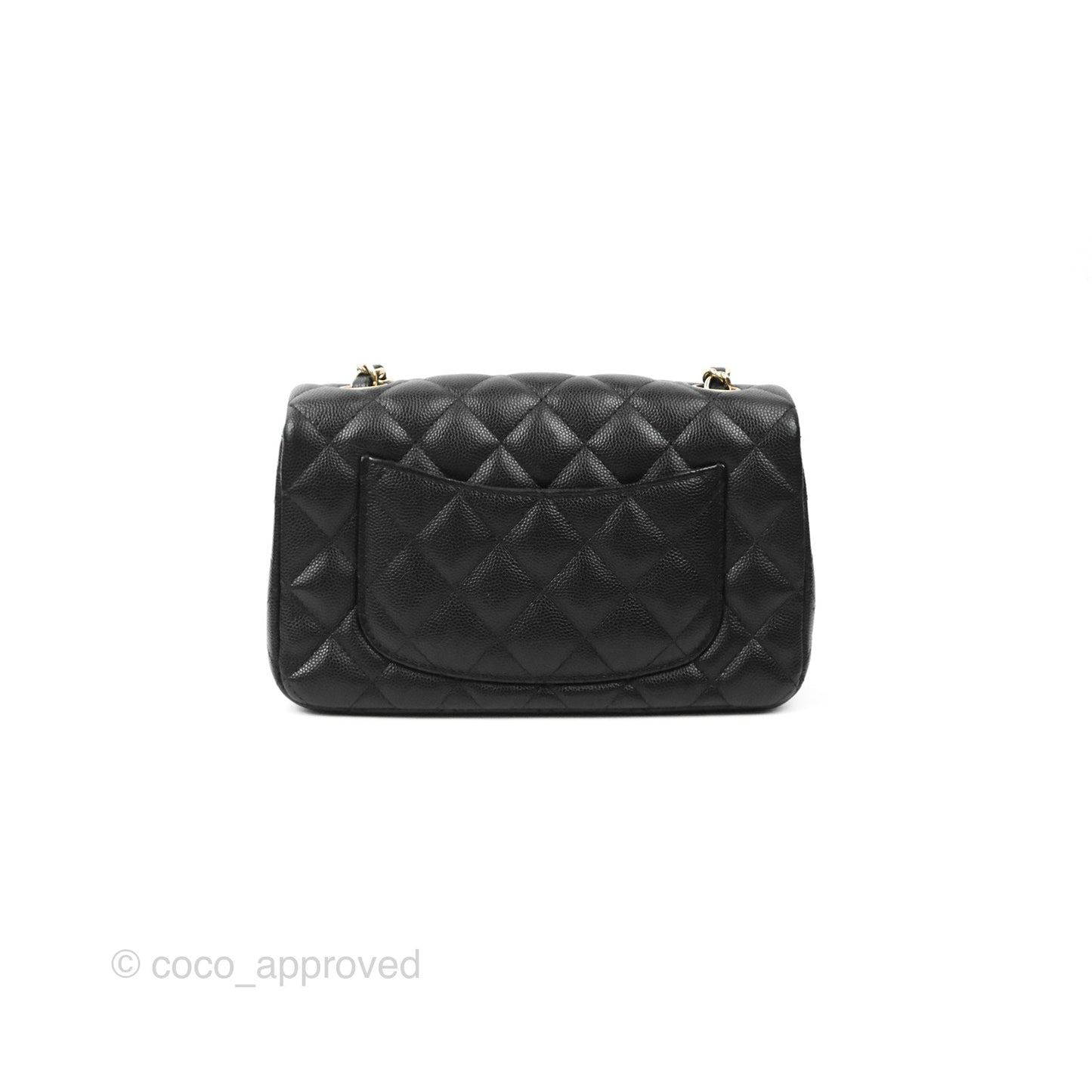 Chanel Quilted Mini Rectangular Flap Black Caviar Gold Hardware