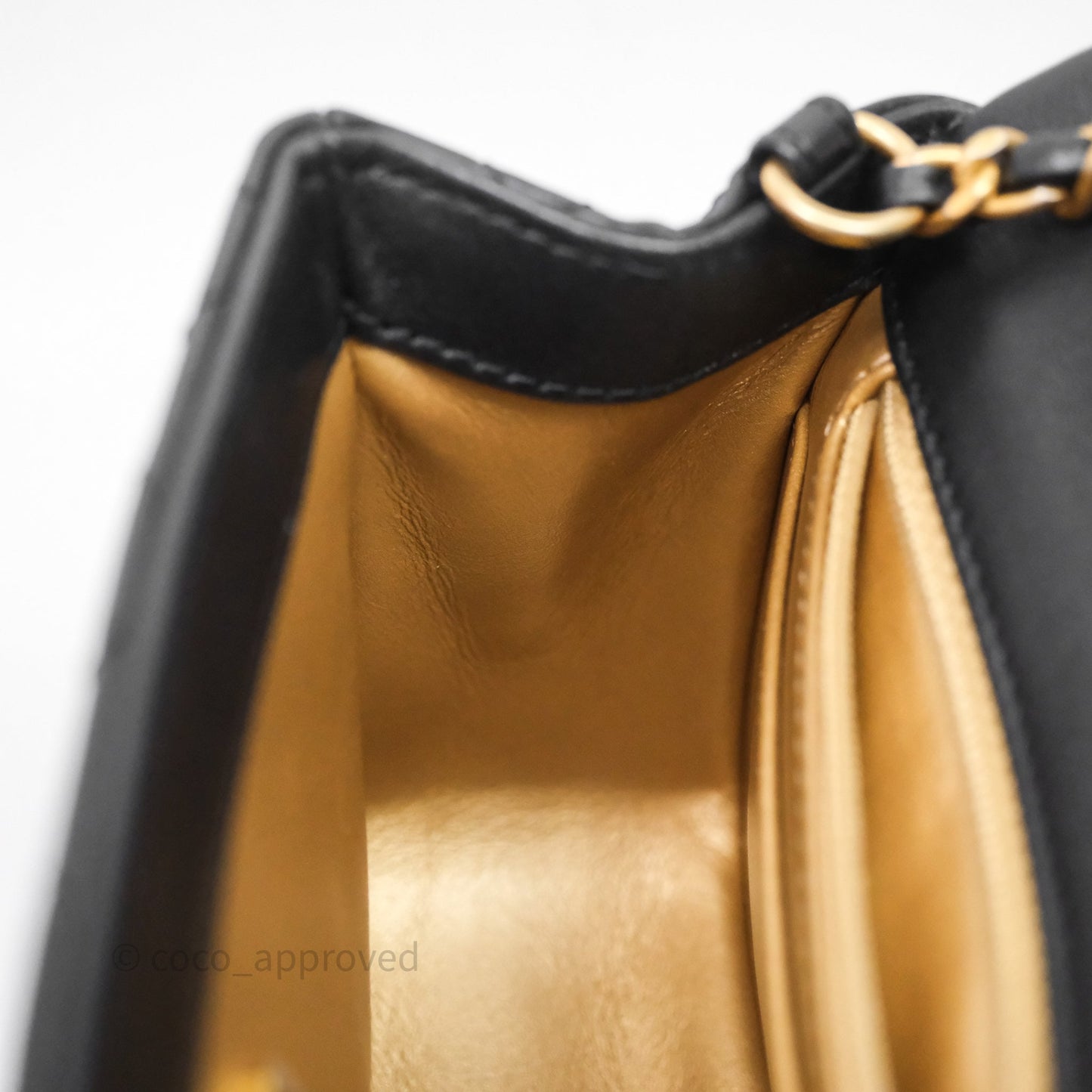 Chanel Pearl Crush Mini Square Quilted Black Lambskin Aged Gold Hardware