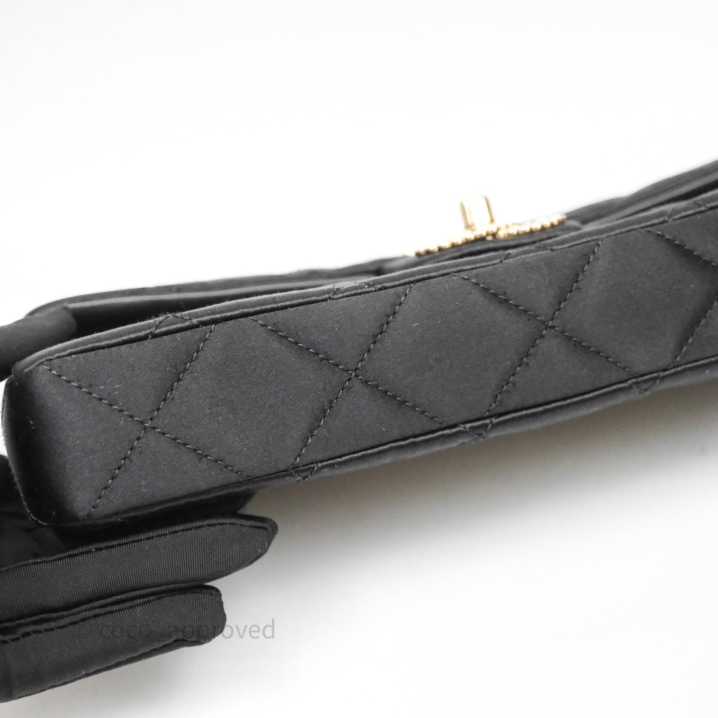 Chanel Pearl CC Clutch with Chain Black Velvet Gold Hardware
