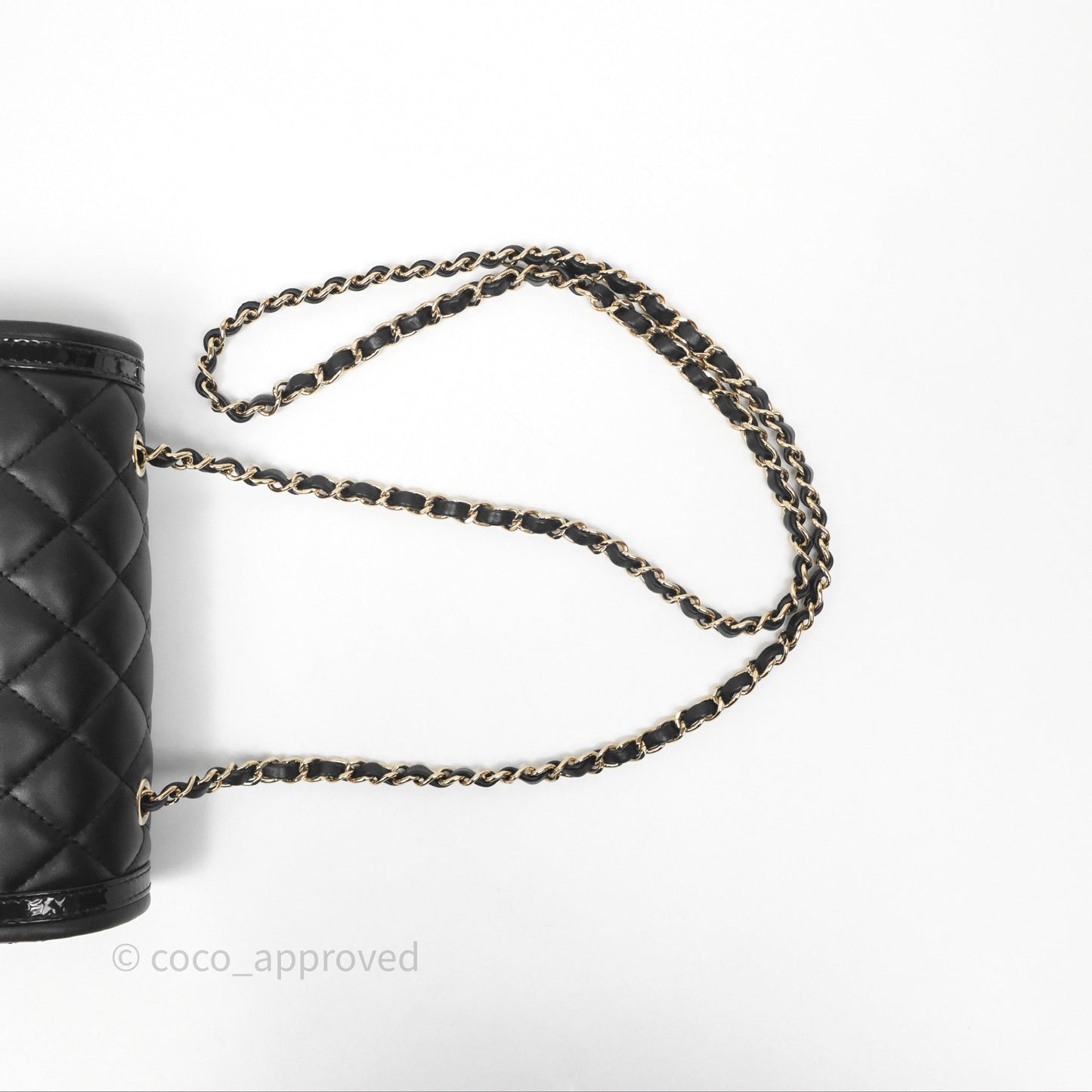 Chanel Mini Flap Bag Black Lambskin/Patent Gold Hardware
