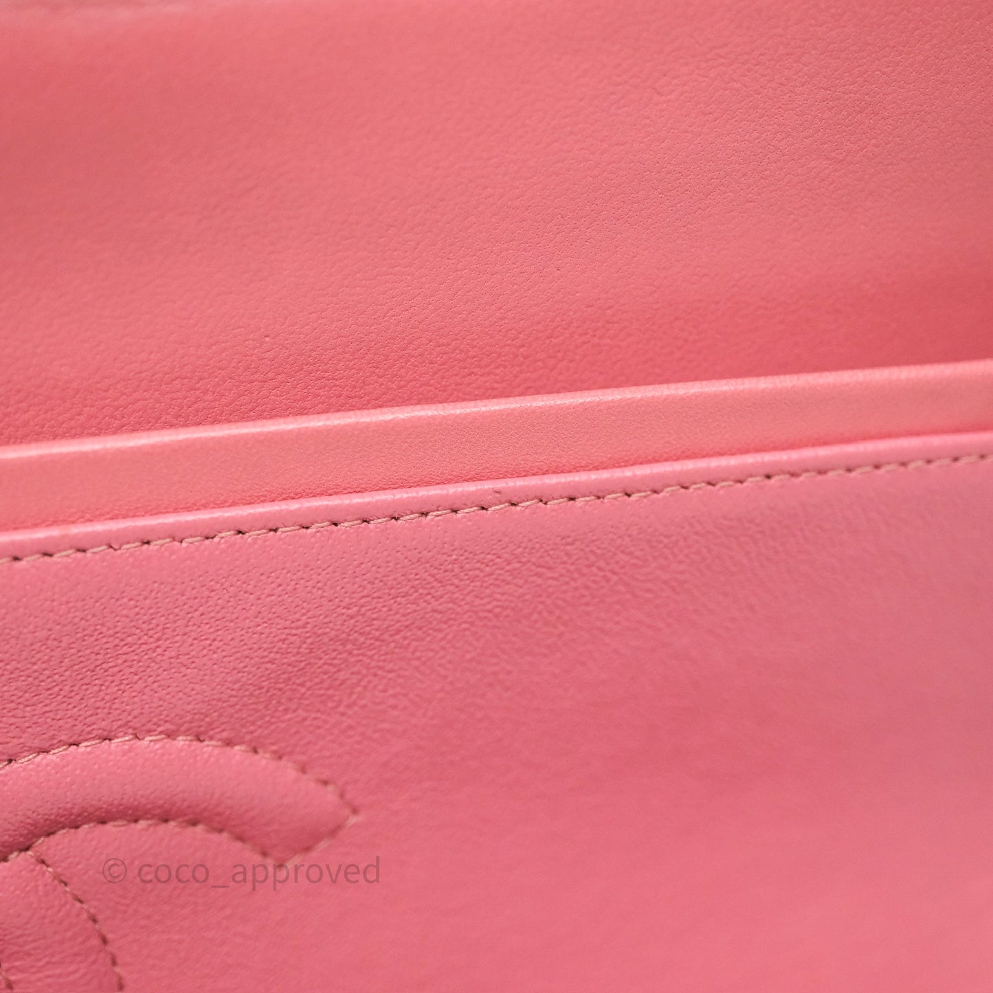 Chanel Classic M/L Medium Flap Quilted Pink Lambskin Silver Hardware