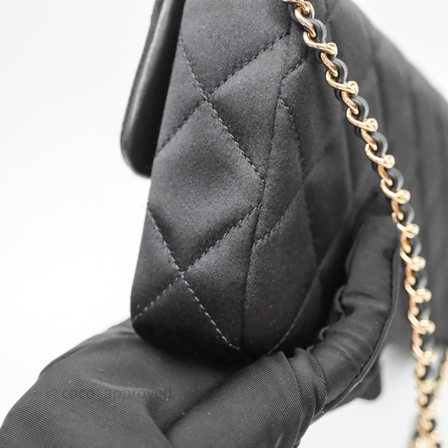 Chanel Pearl CC Clutch with Chain Black Velvet Gold Hardware